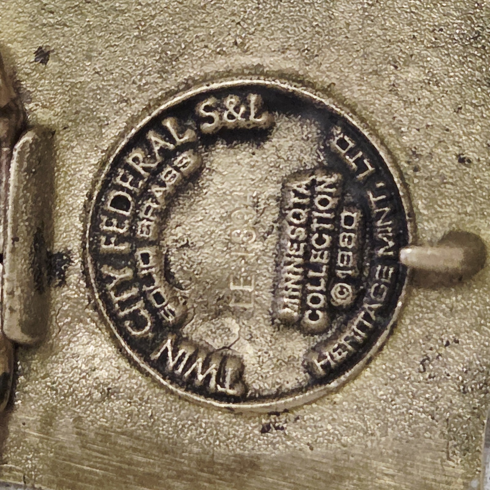 Belt Buckle – 1980 Twin City Federal #LE-1894 « Minnesota Voyageur » brass