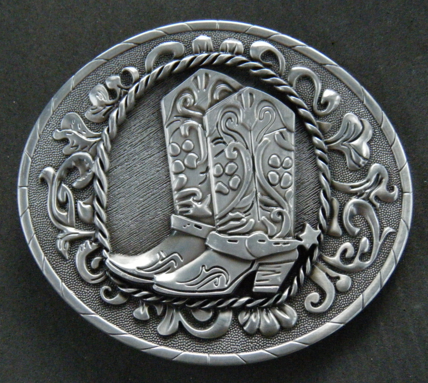 Silver Western Cowboy Cowgirl Boots Spur Rodeo Belt Buckle Boucle de Ceinture