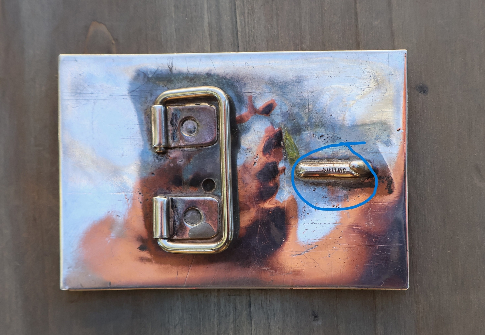 Large Vintage Sterling Square Dancer Belt Buckle 65 grams 3 3/16 X 2 1/8 inches