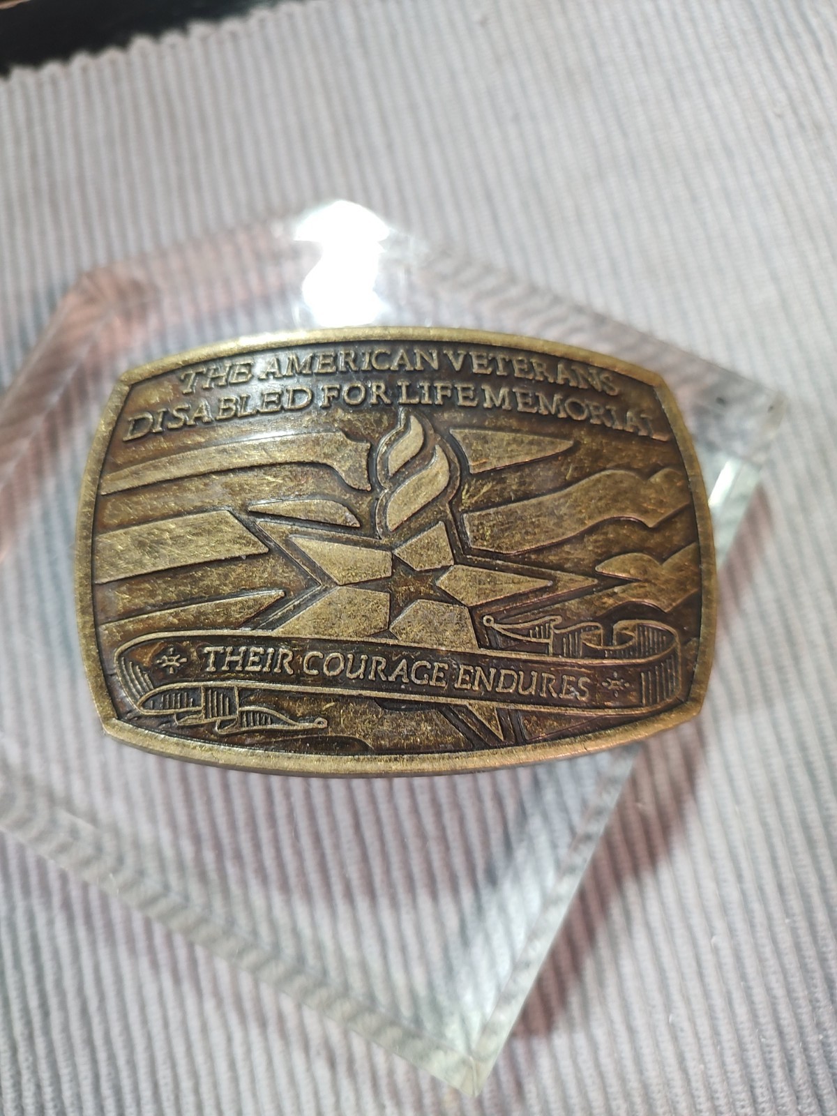 The American Veterans Disabled For Life Memorial Belt Buckle 2007 Sponsor #0369