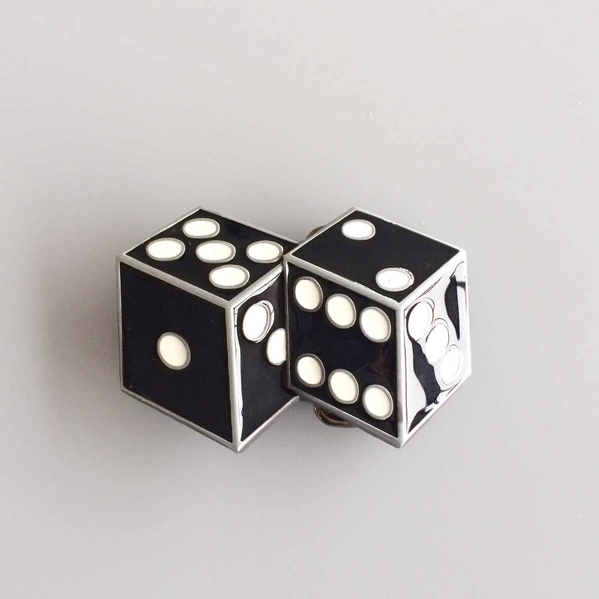 Black Enamel Dices Casino Gamble Vintage Belt Buckle Gurtelschnalle
