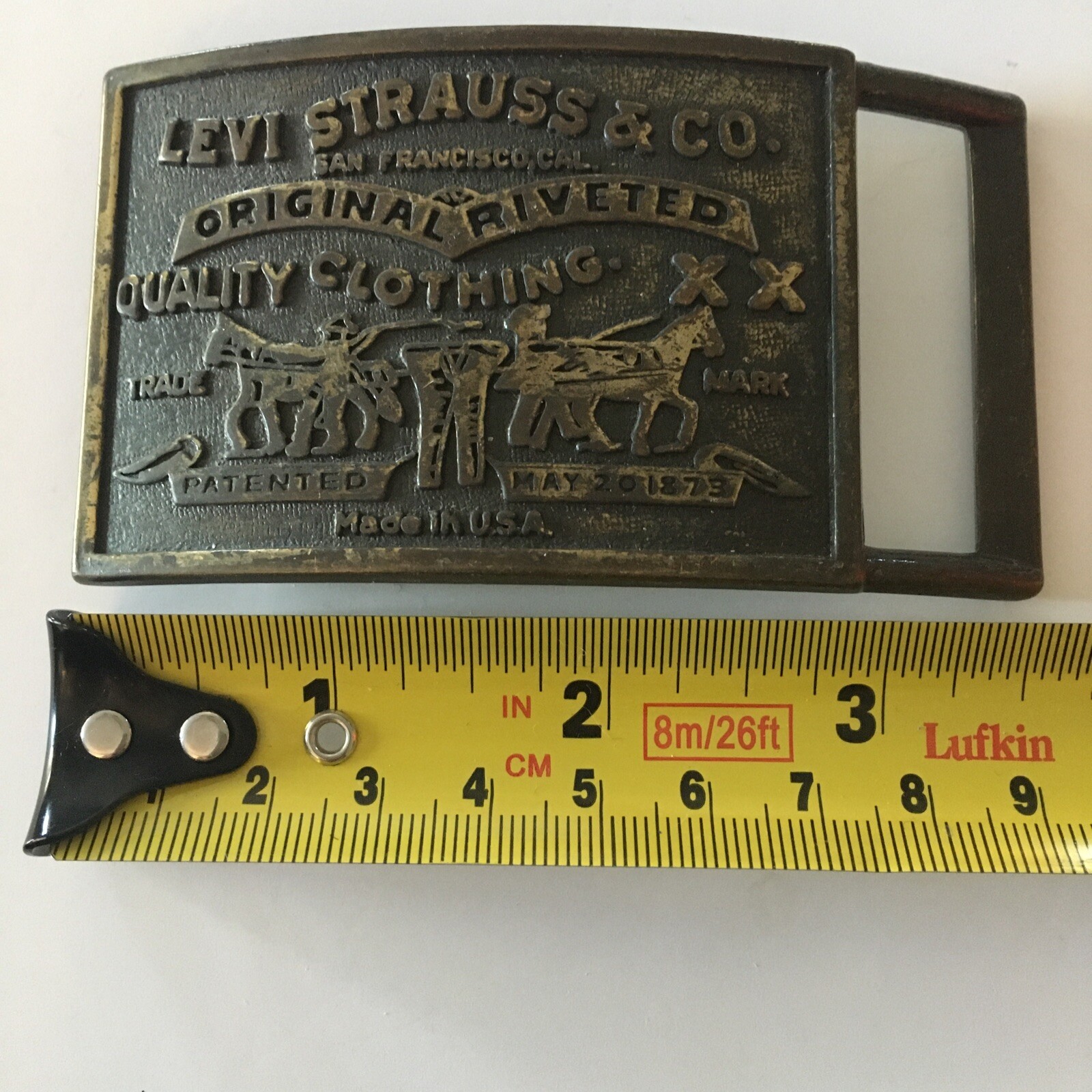 Vintage Rare Levi’s Jeans Belt Buckle Bronze Cowboy Casual Collector Brass