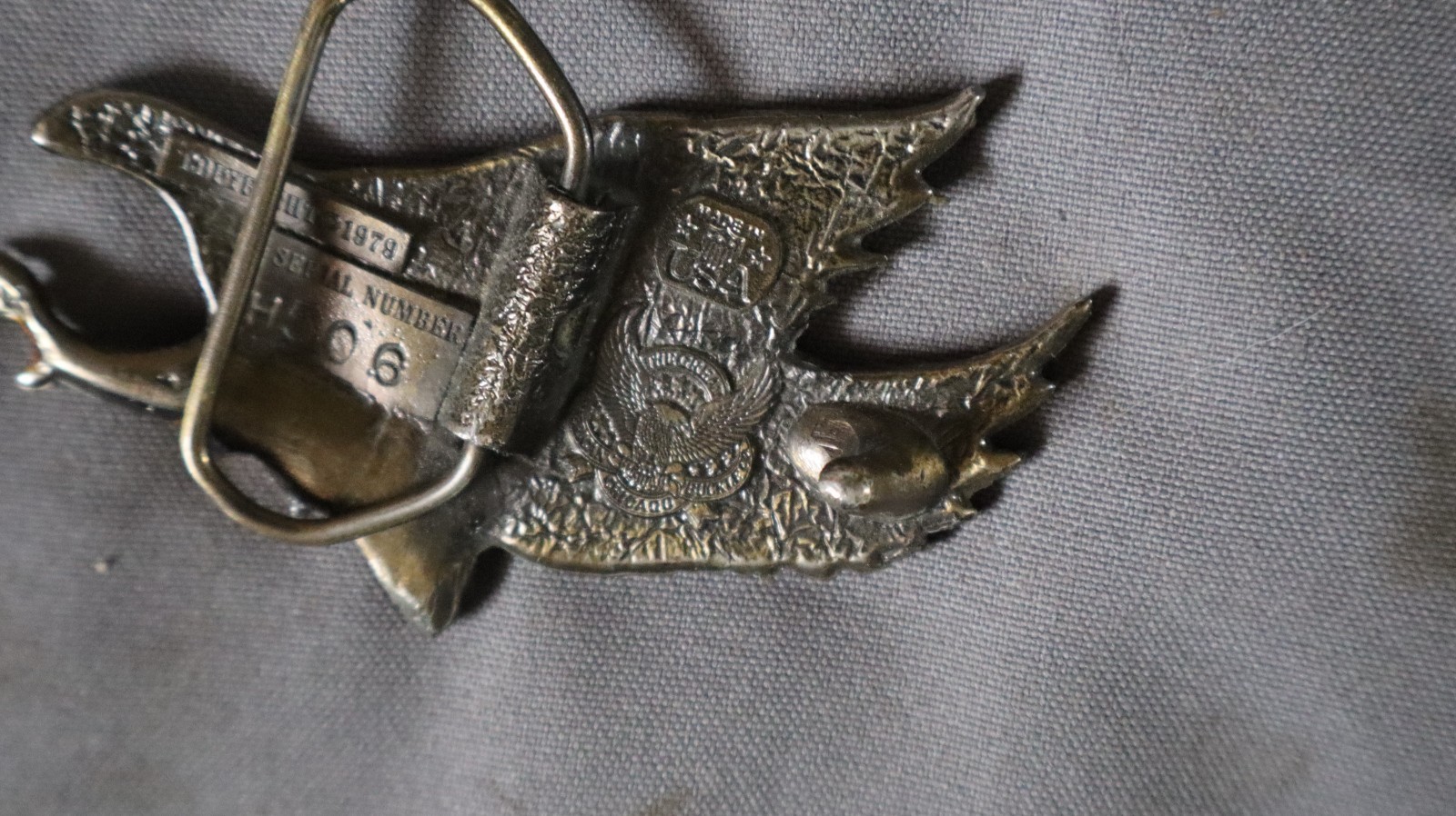 VTG EAGLE BELT BUCKLE 1979 « THE GREAT » BRASS LIMITED EDITION No H-506 m1