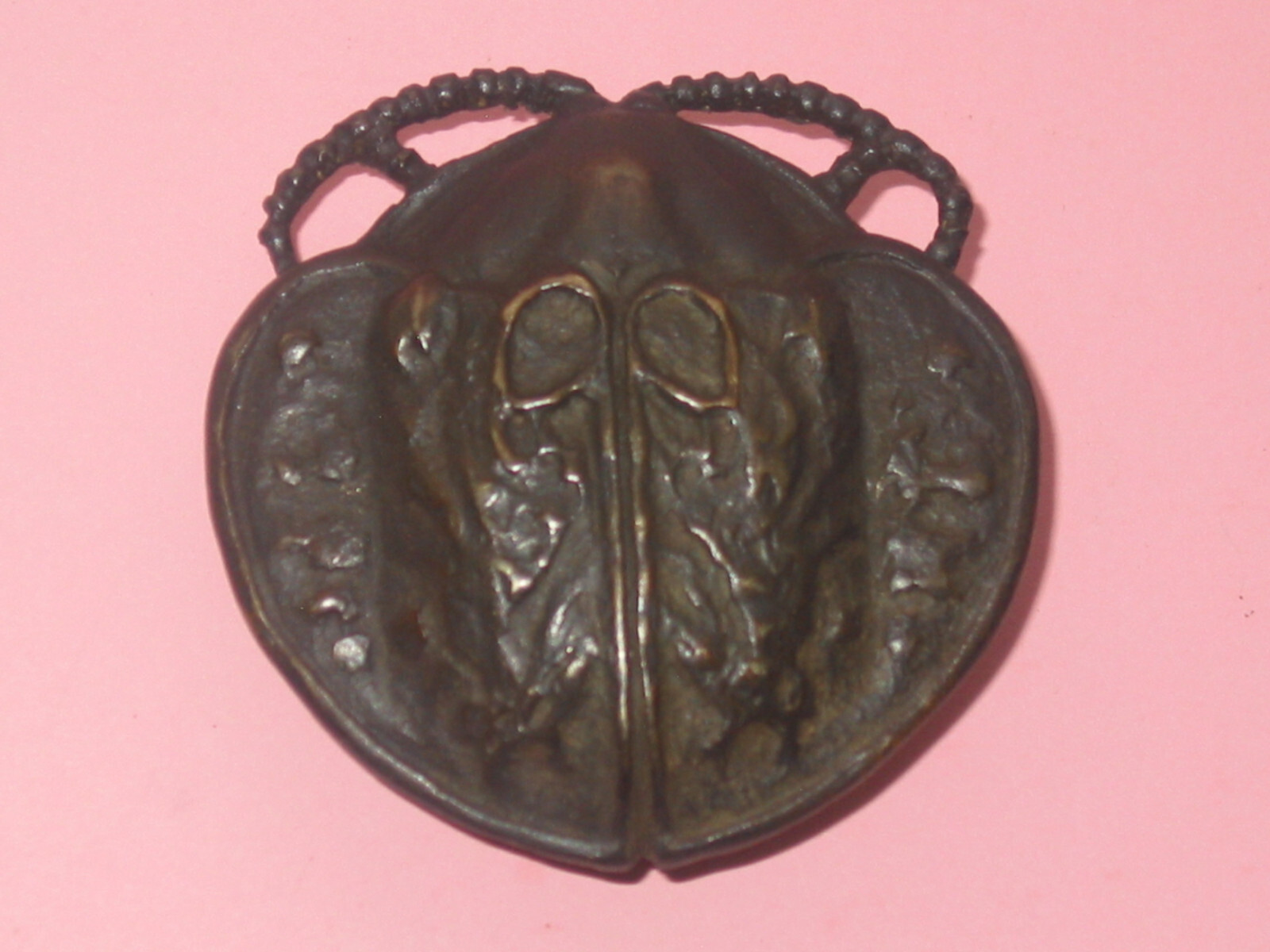 Hand Made Beetle Belt Buckle In Bronze ~ Signed BARNHILL ~ Fits 1 1/2&Prime; Belt