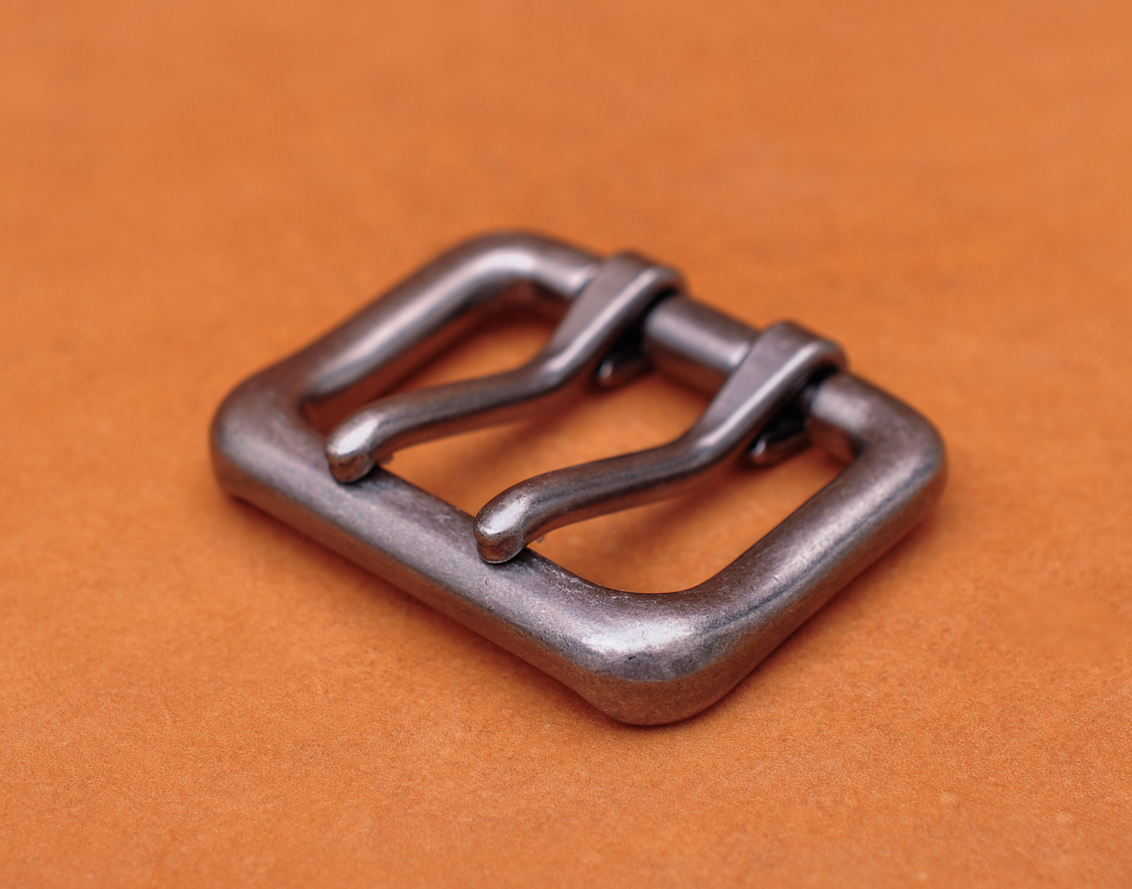 Men Heavy Duty Double Tongue Pin Prong Belt Buckle Fits 40MM Belt Strap Silver
