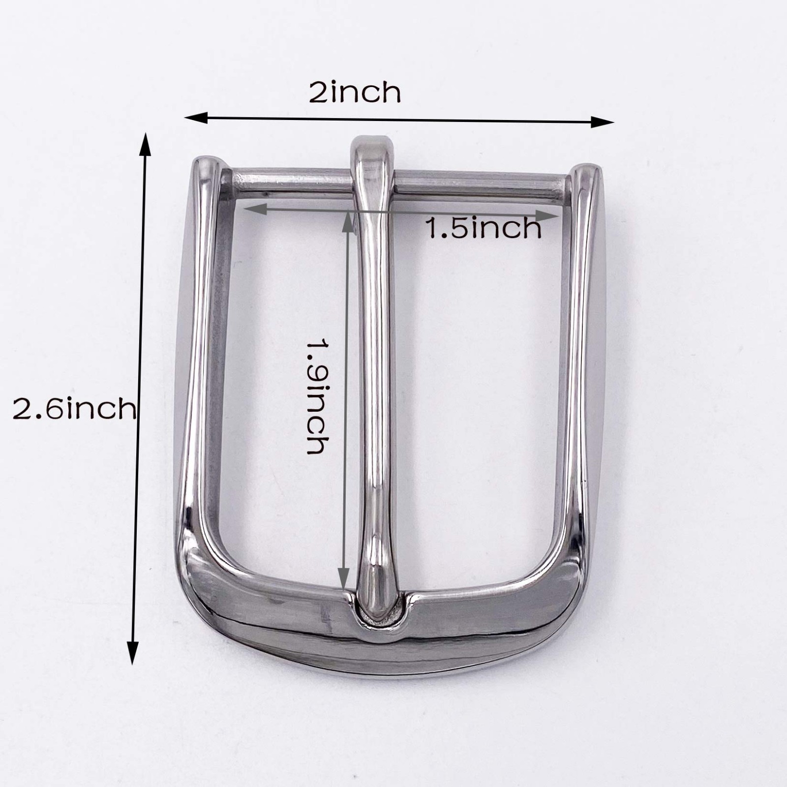 Heavy Duty 1.5&Prime; Stainless Steel Single Prong Square Belt Buckle – Durable & Styl