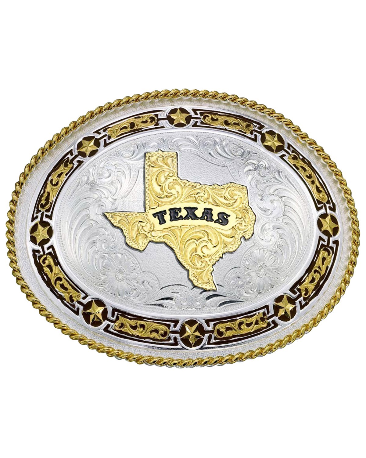Montana Silversmiths Unisex Star Links State Of Texas Western Belt Buckle –