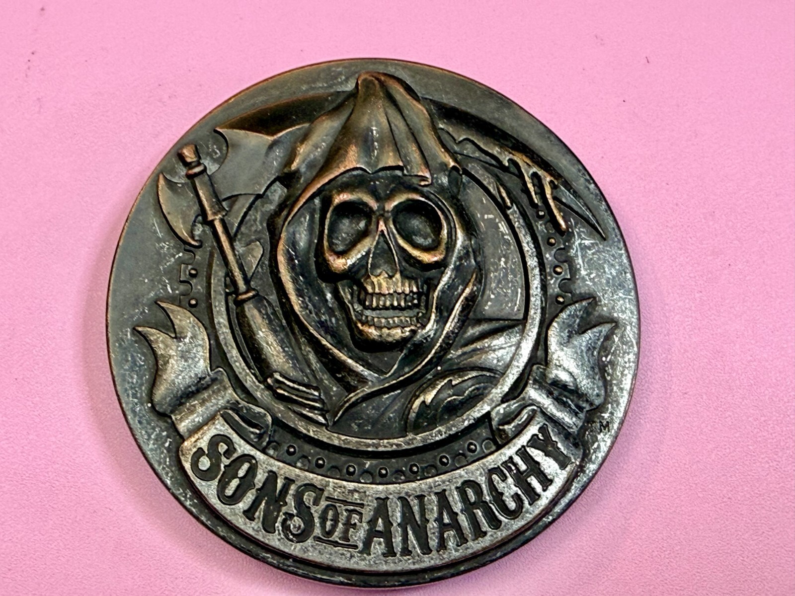 Sons Of Anarchy Grim Reaper Tattoo Cosplay TV Show TM & 2013 Fox Belt Buckle