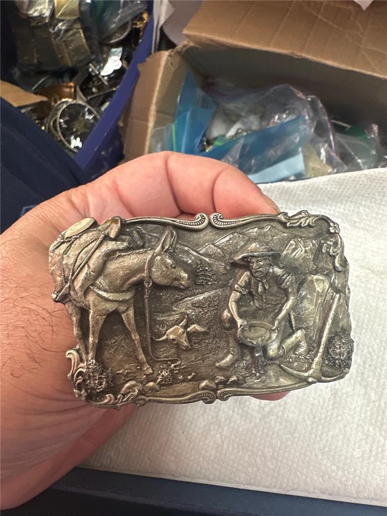 Gold Miner Prospector 3D Pewter Siskiyou / Arroyo Grande Buckle Co. 1981 Buckle