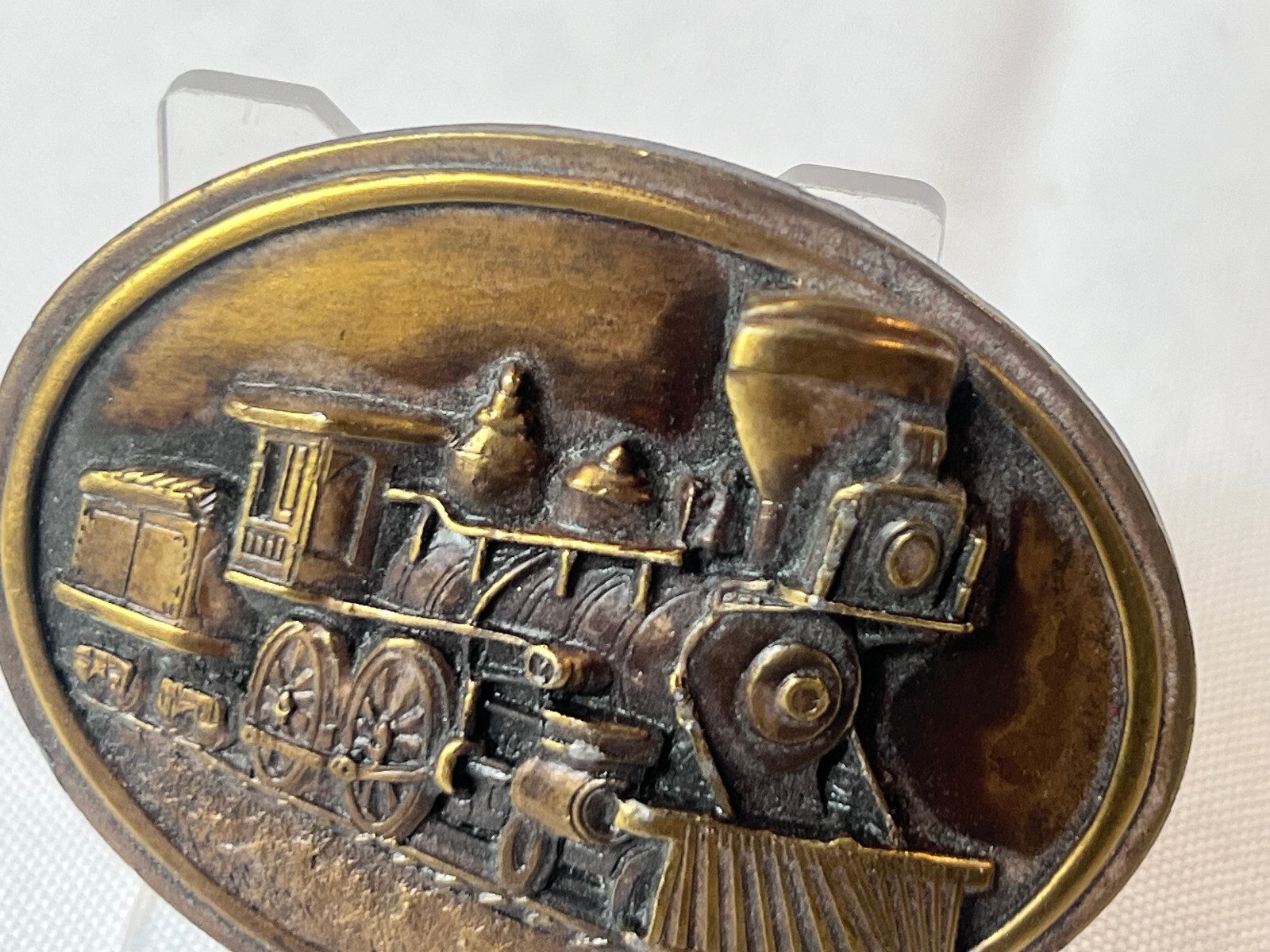 1984 Belt Buckle Bergamot Brass Works Train Steam Locomotive L-143 Rail Road