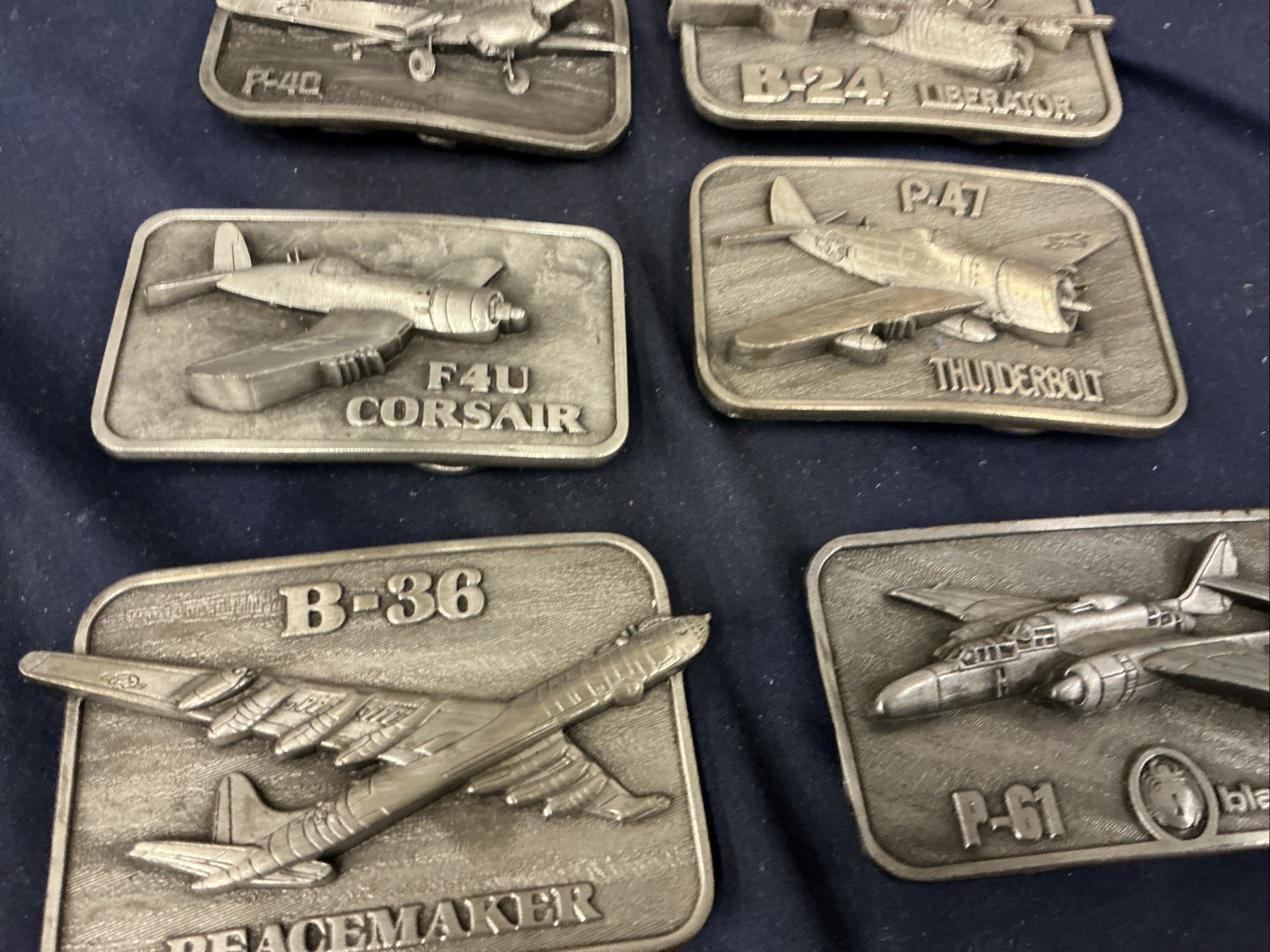 Vintage Buckle Connection Belt Buckles Military Aircraft Lot Of 6 WW2 Planes