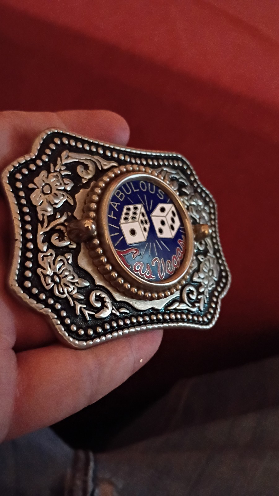 Rare Vintage Circus Circus Las Vegas Gambling Dice Country Western Belt Buckle