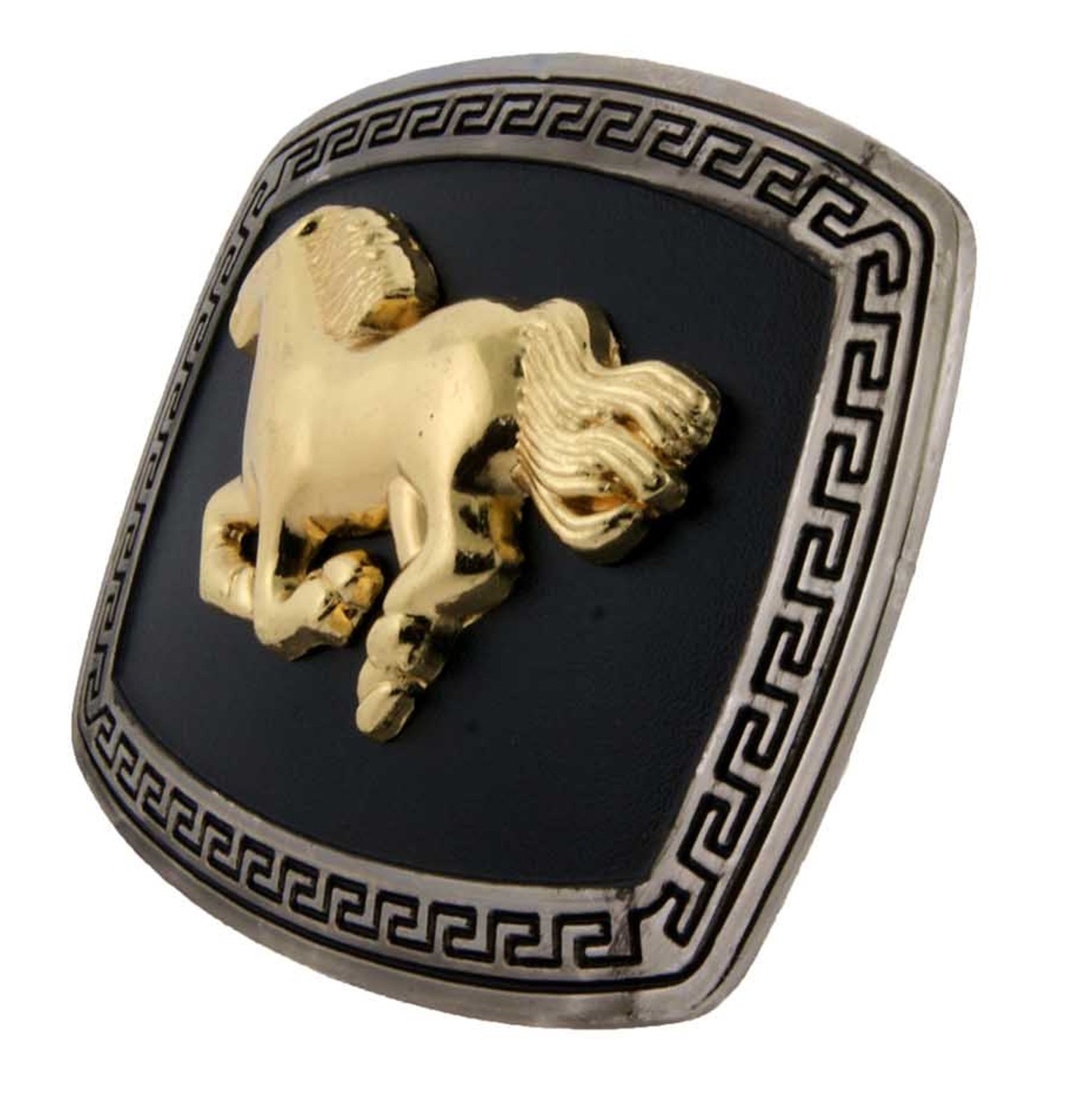 Running Horse Belt Buckle Rodeo Large Western Costume Metal Fashion Gold Black