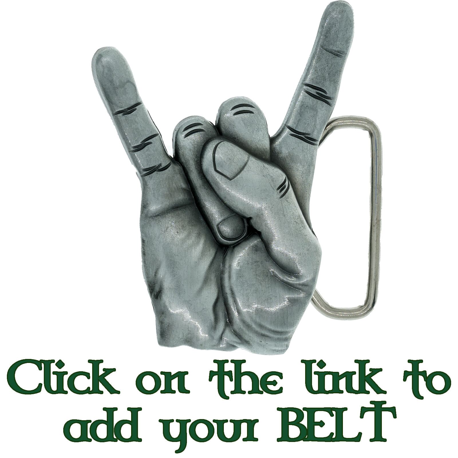 Rock Finger Hand Belt Buckle Rocker Biker Motorcycle Outlaw Punk Goth