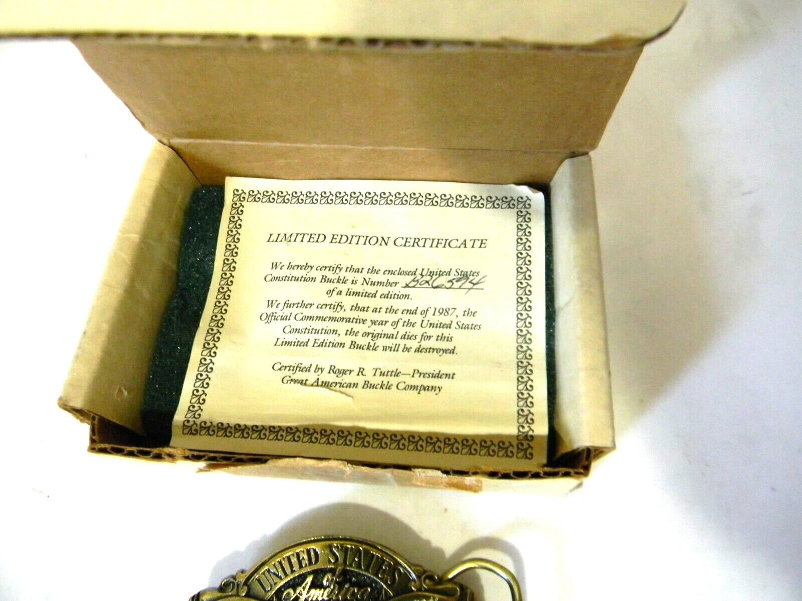United States Patriot Bicentennial Buckle Constitution Eagles Flag 1787-1987 LE
