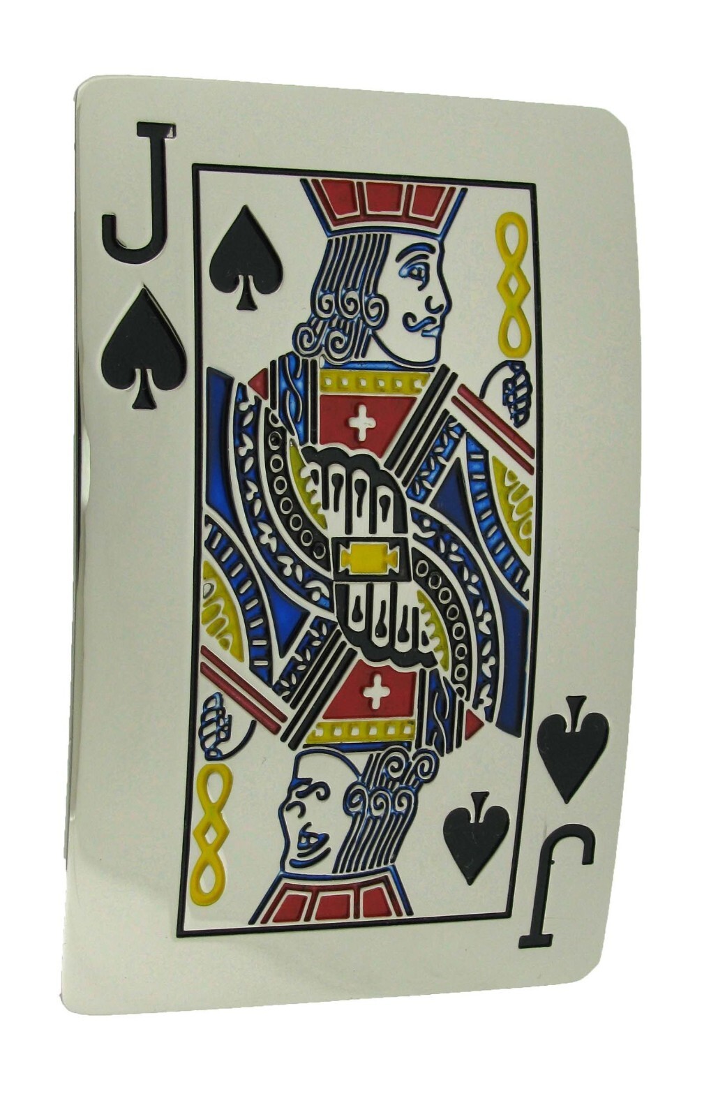 Initial Letter J Jack of Spade Lucky Las Vegas Casino Silver Metal Belt Buckle