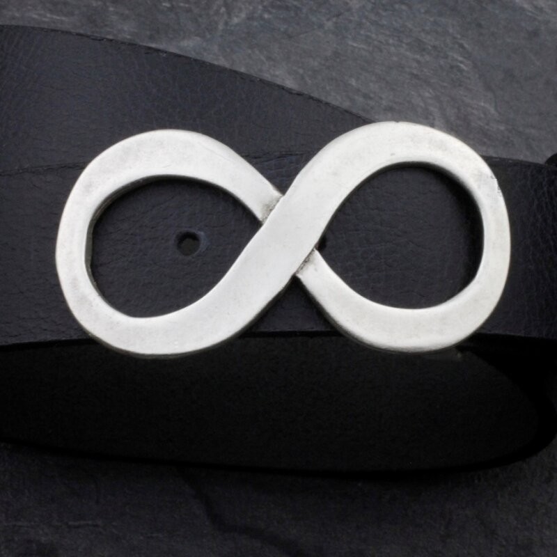 Infinity Belt Buckle Antique Silver Romantic Boho Artful Style Designer
