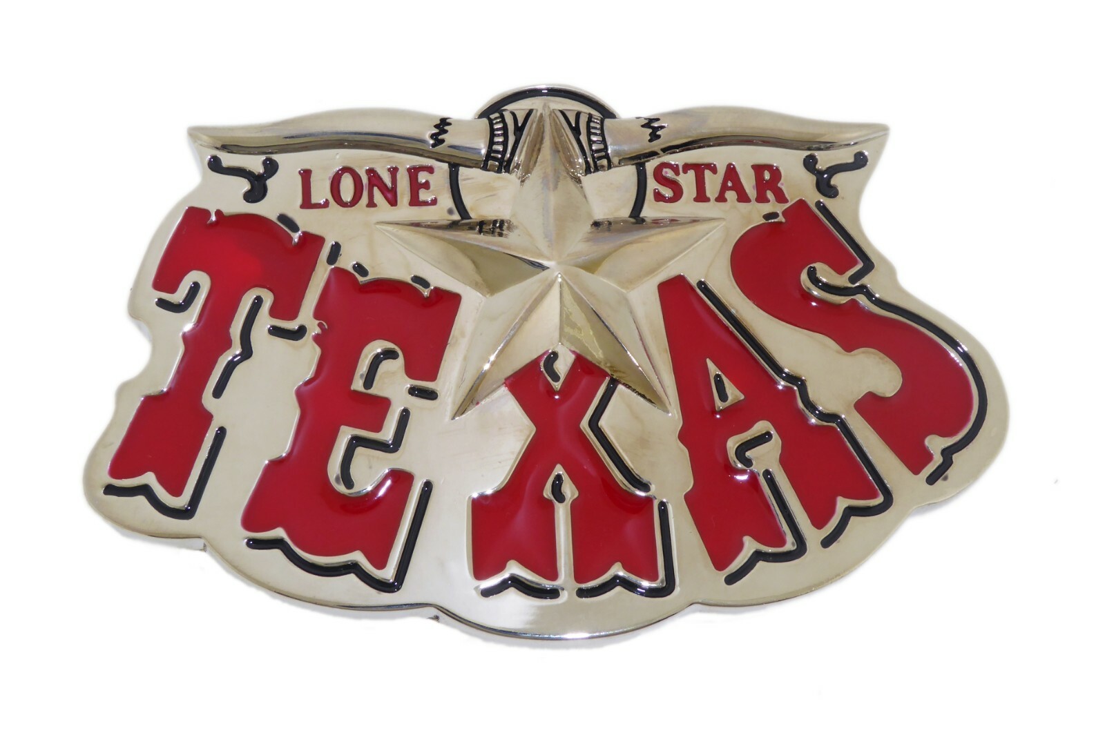 Bull Longhorn Lonestar Deputy Sheriff Chief Badge Belt Buckle Western Cowboy Cop