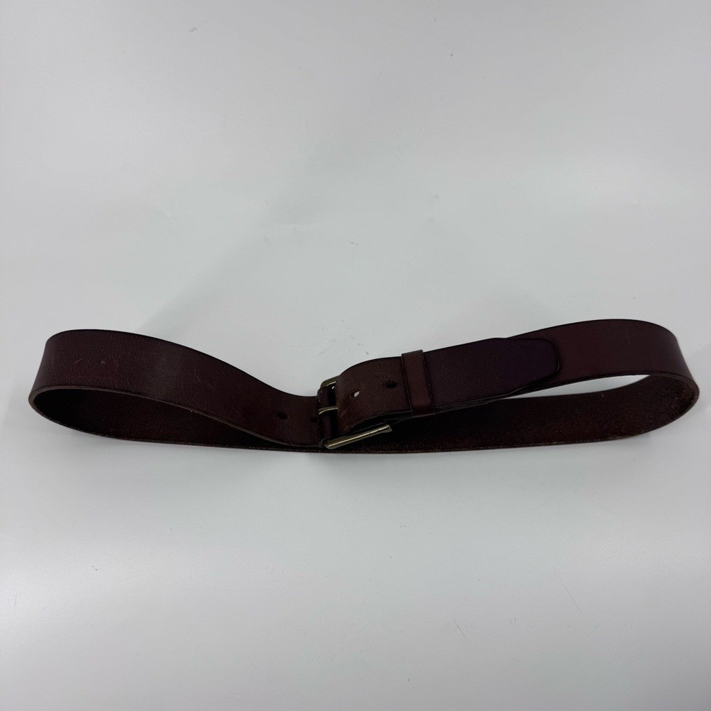 Timberland Genuine Leather Belt with gold Buckle – Brown Size 36