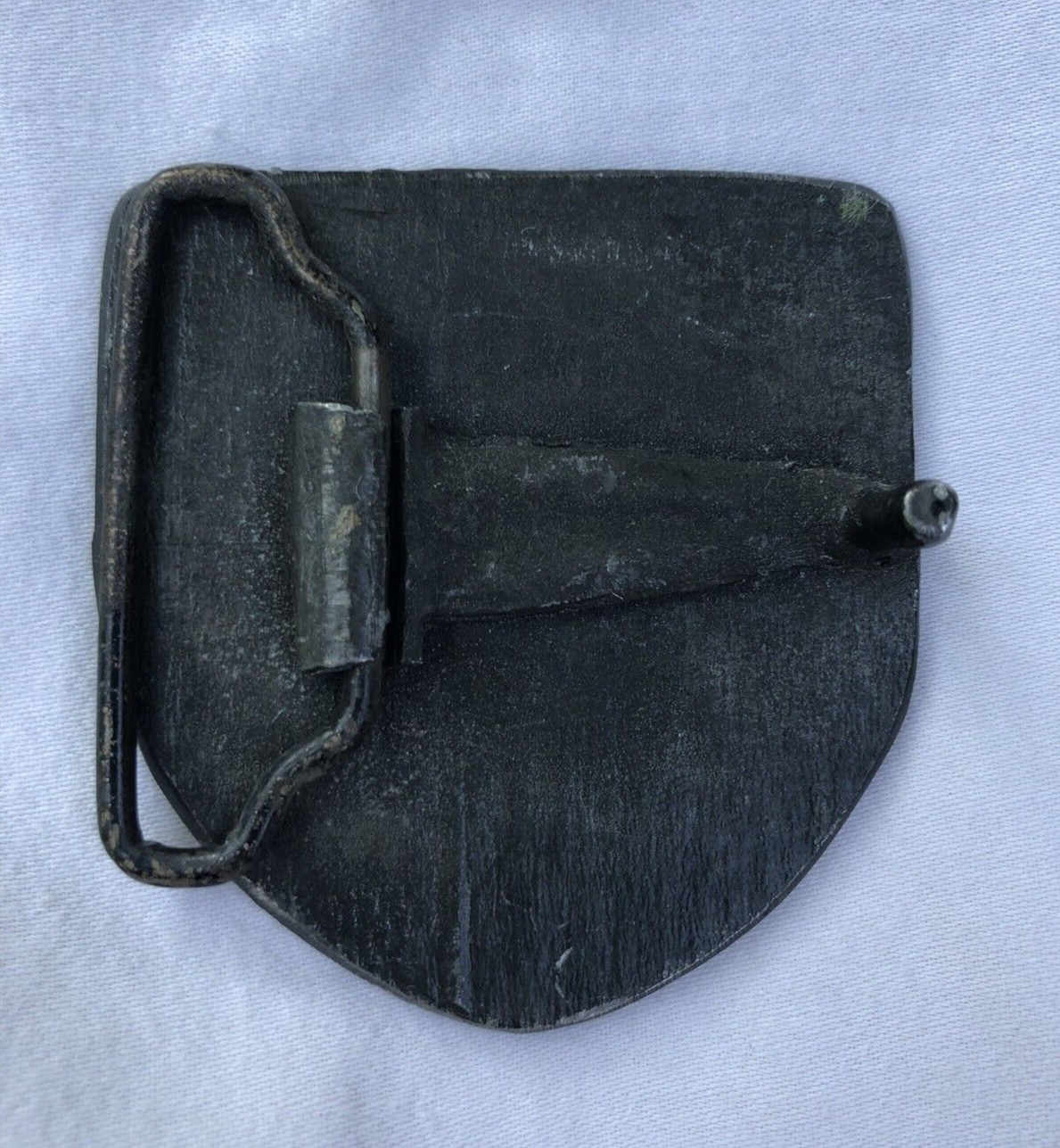 Ohio Canton -McKinley Rifle Pistol Club Shield Shaped Silver Colored Belt Buckle