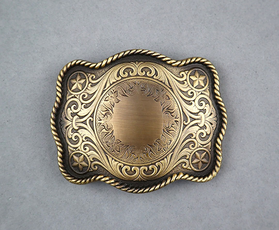 Engraved Brass Belt Buckle Custom Personalized Monogrammed Western Buckle