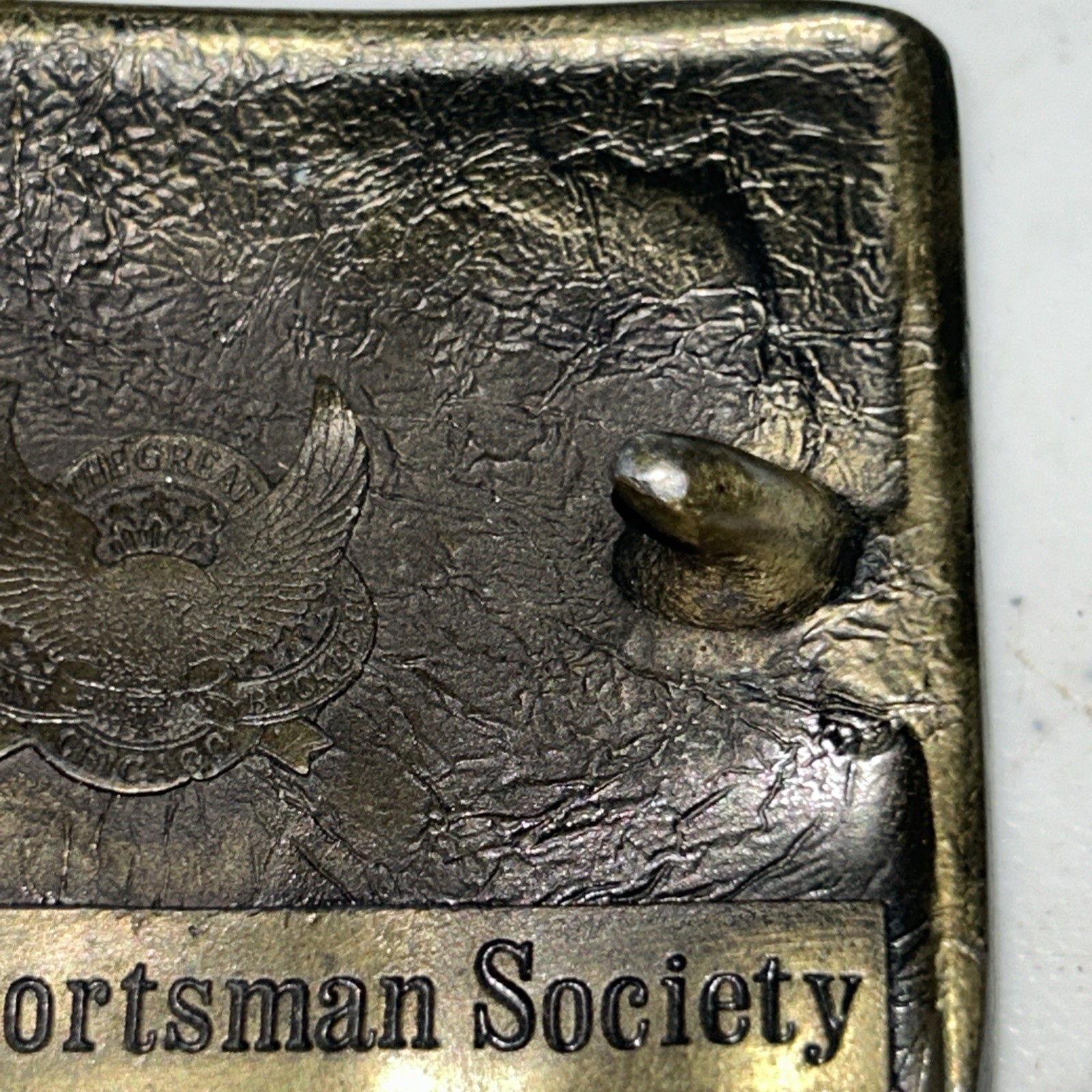 Vintage BASS Belt Buckle Brass Anglers Sportsman Society Member