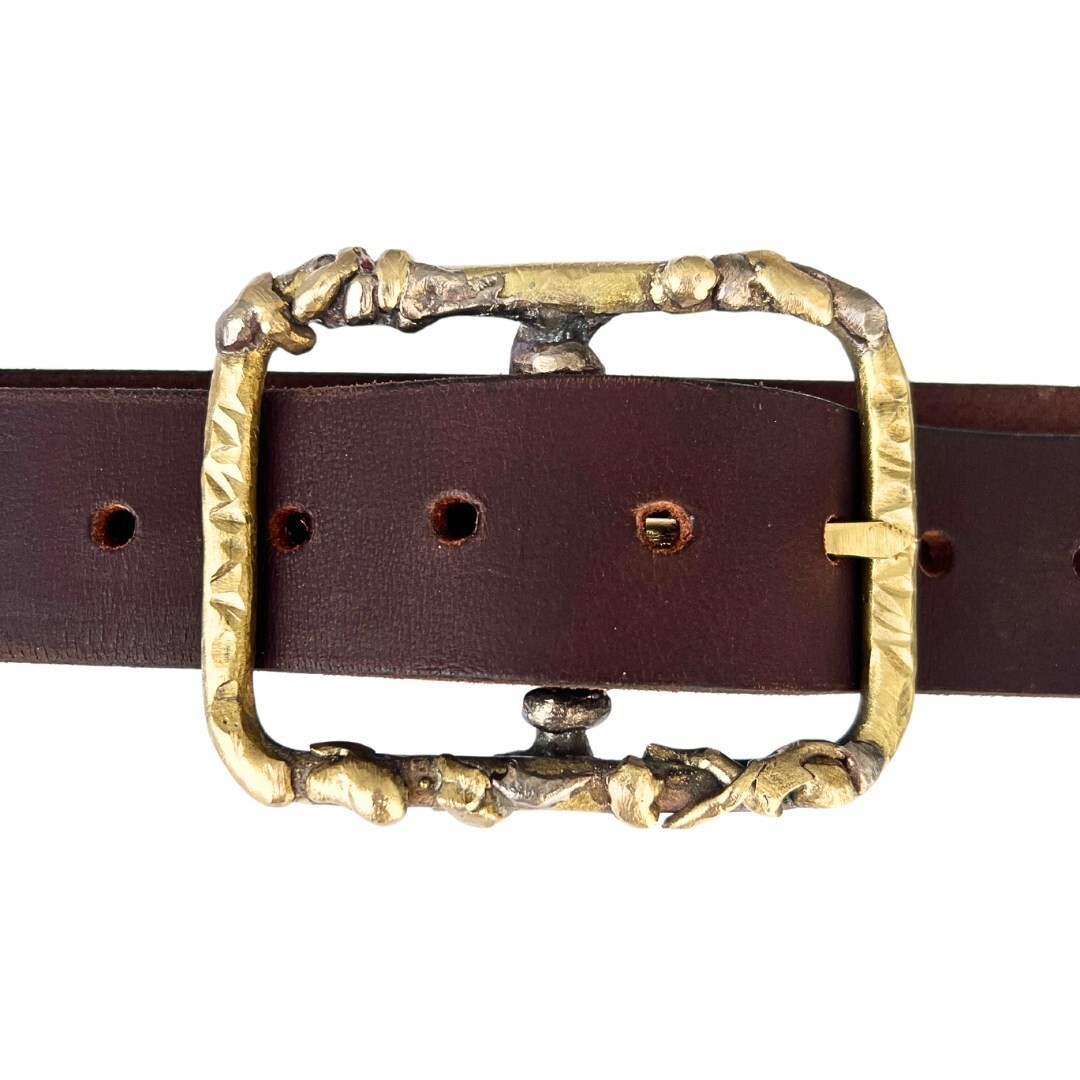Handmade Solid Brass Belt Buckle USA | 1.5&Prime; Retro Artisan Buckle Men & Women