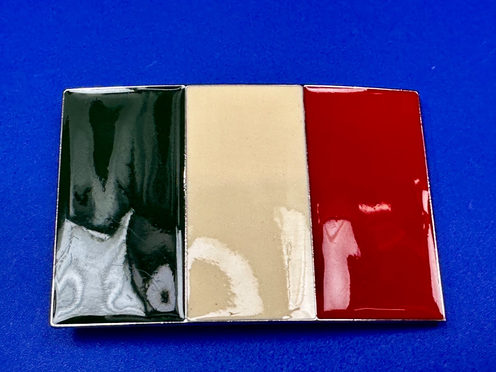 Italian Flag Italy Pride – Enameled Green White Red Patriotic Belt Buckle