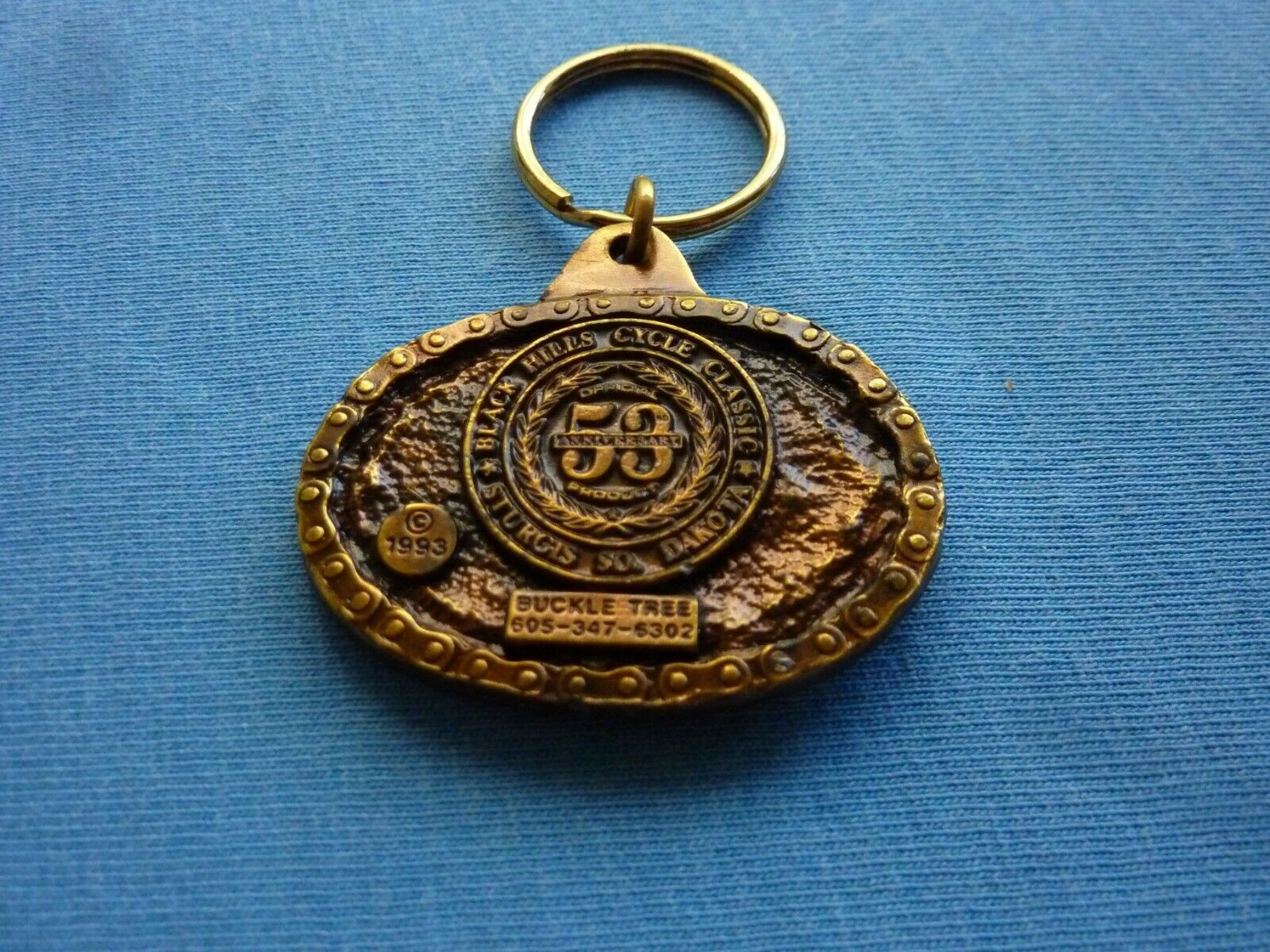 50TH STURGIS BIKE WEEK KEY RING CHAIN ALSO SEE MY BELT BUCKLE LISTINGS