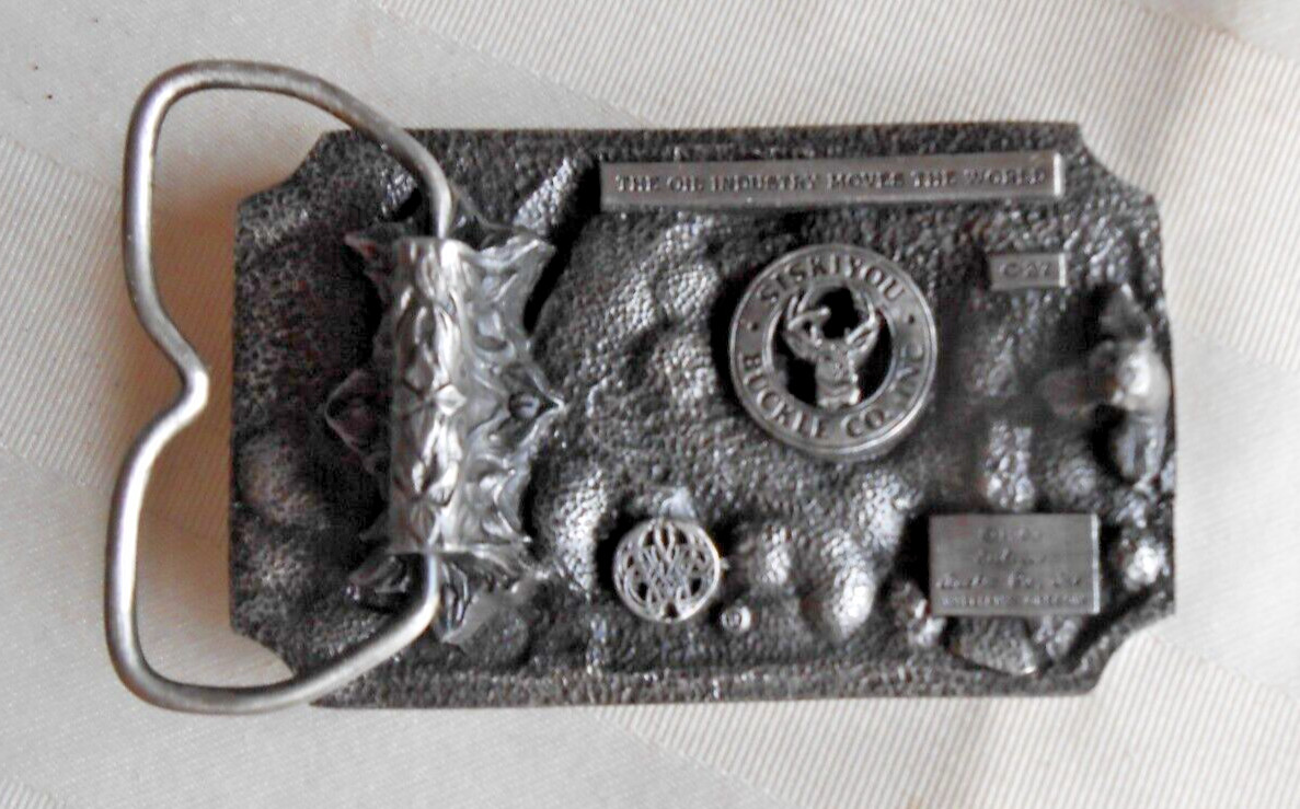 The Oil Industry Moves the World Siskiyou Pewter Belt Buckle Fits 1.75&Prime; Belt