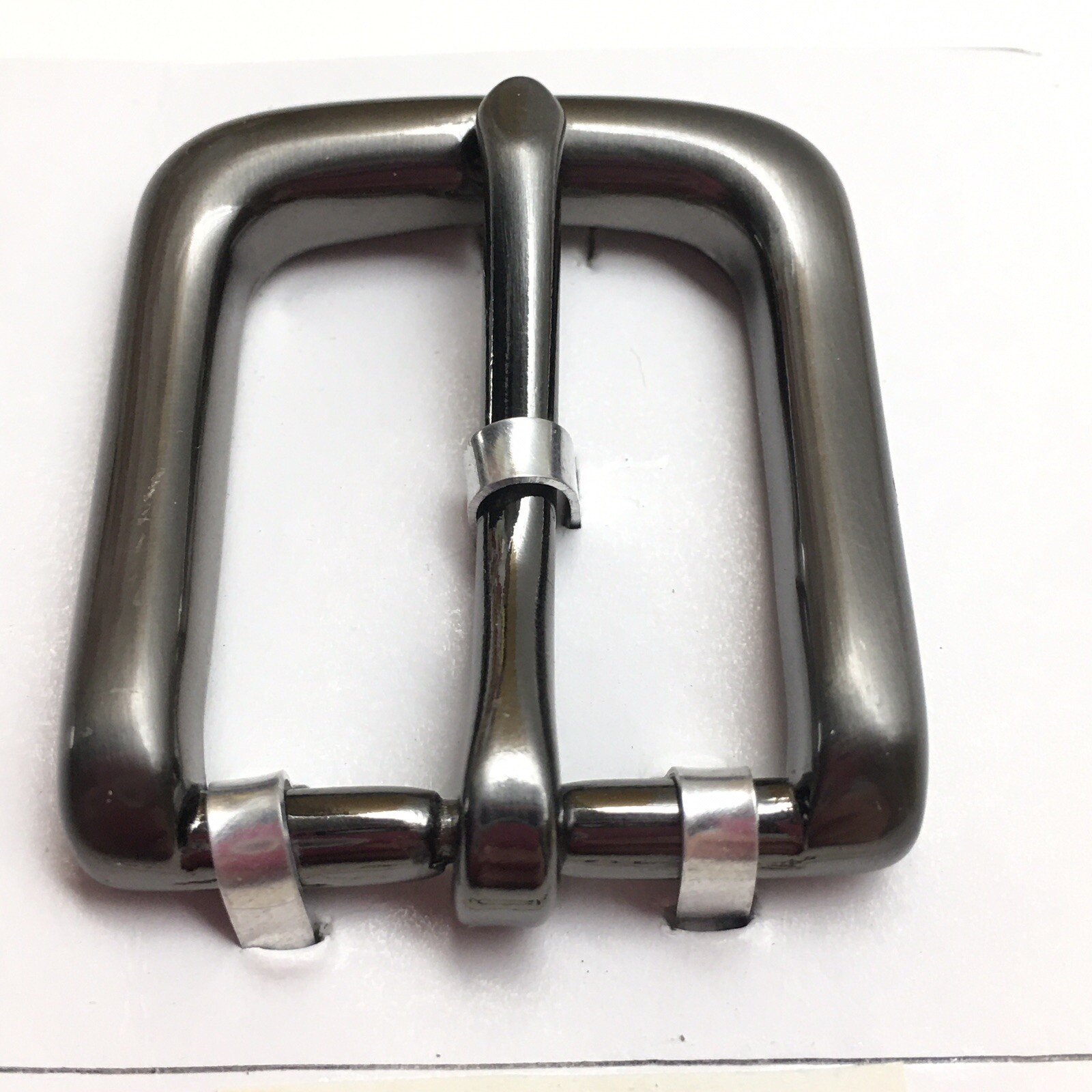 Metal Belt Buckle Gun Metal Tone Prong Pin DIY Leather Crafts