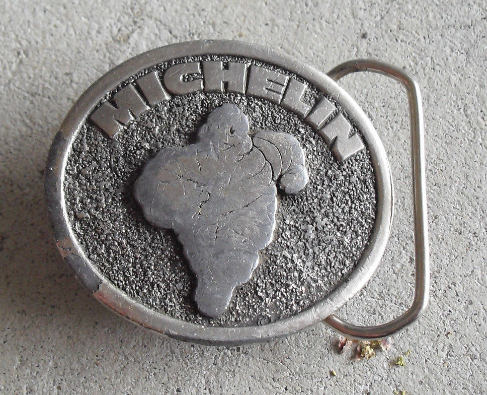 Vintage Michelin Man Belt Buckle 2 3/8&Prime; Wide