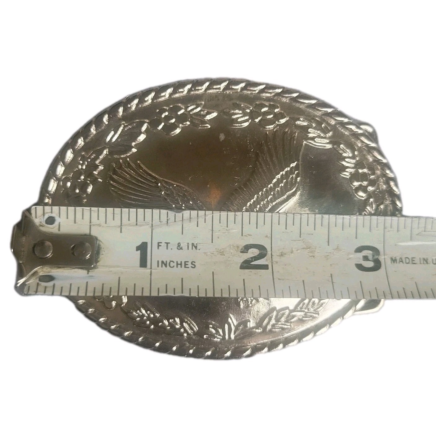 USA American Bald Eagle Belt Buckle Only Silverplate Pewter Western Patriotic