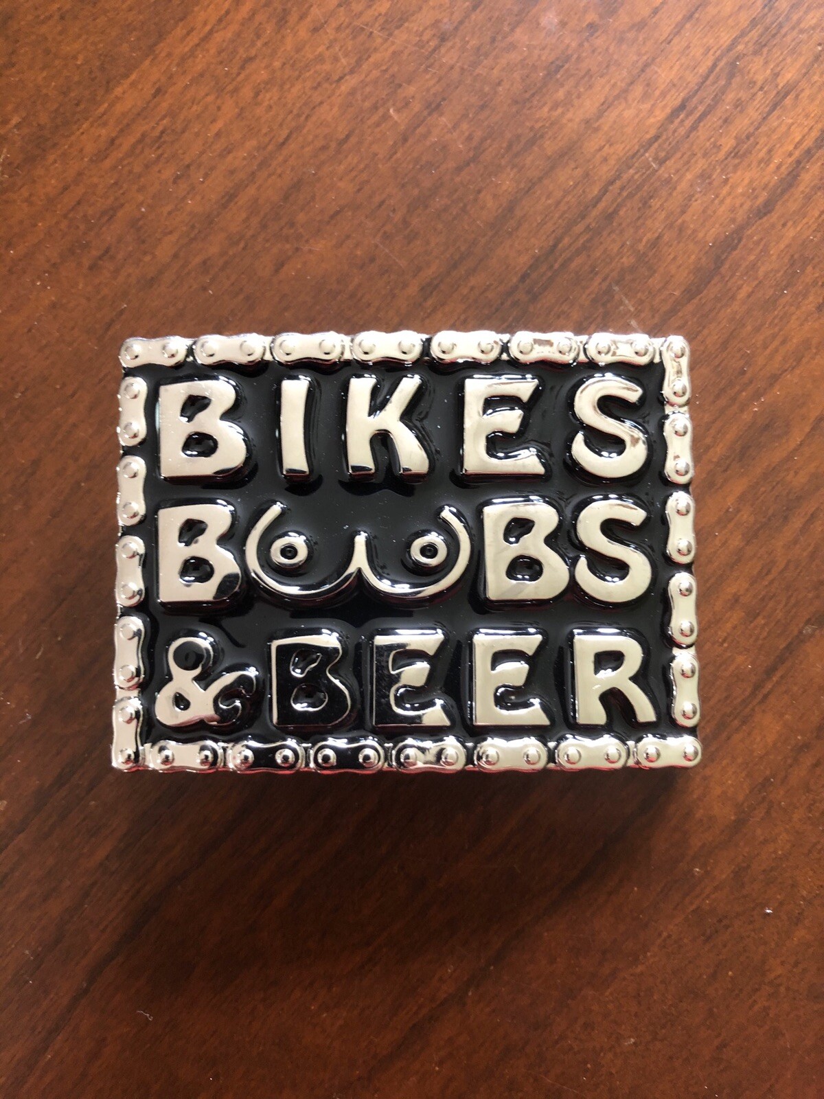 Bikes Boobs And Beer With Bottle Opener Funny Metal Unisex Men’s Belt Buckle
