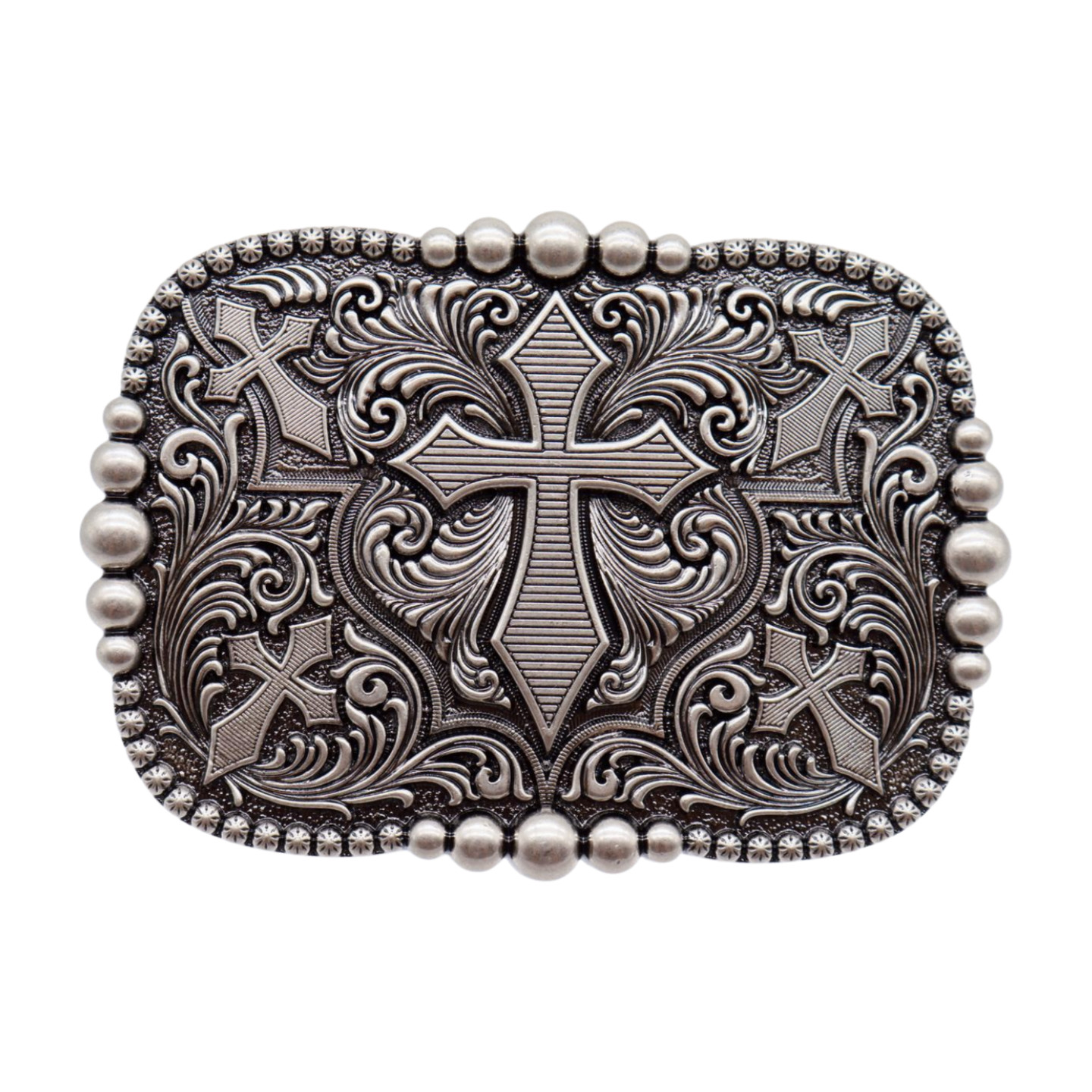 Men Women Western Fashion Belt Buckle Antique Silver Metal Western Cross Unisex