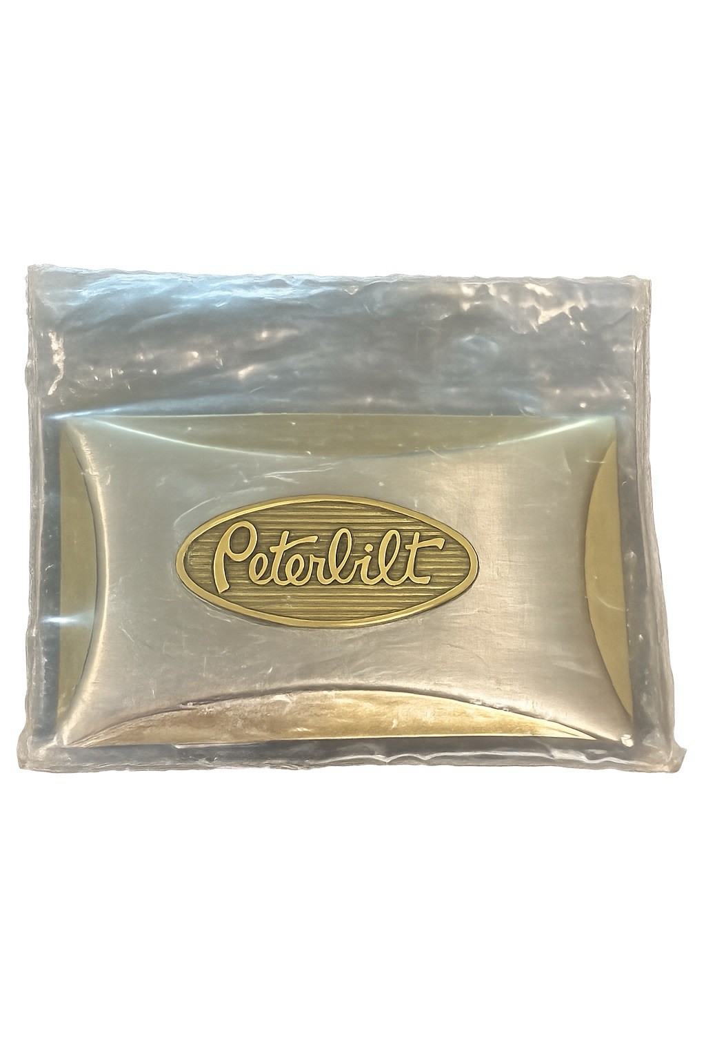 Vintage Peterbilt Belt Buckle Fisher Mfg Denver CO NOS Trucke Brass Semi Big Rig