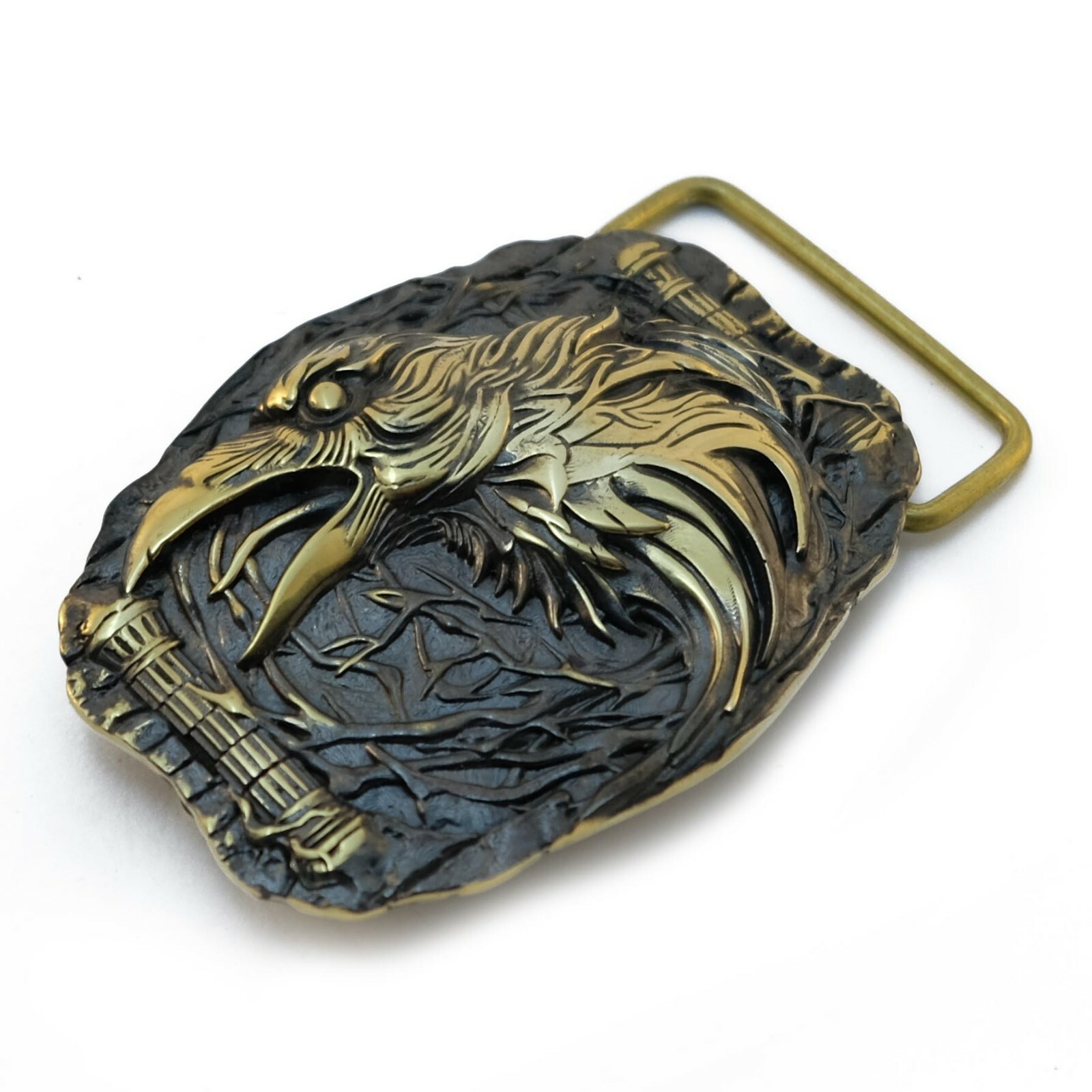 Belt buckle “Raven”, Crow belt buckle, Blackbird buckle; Bird on the buckle;