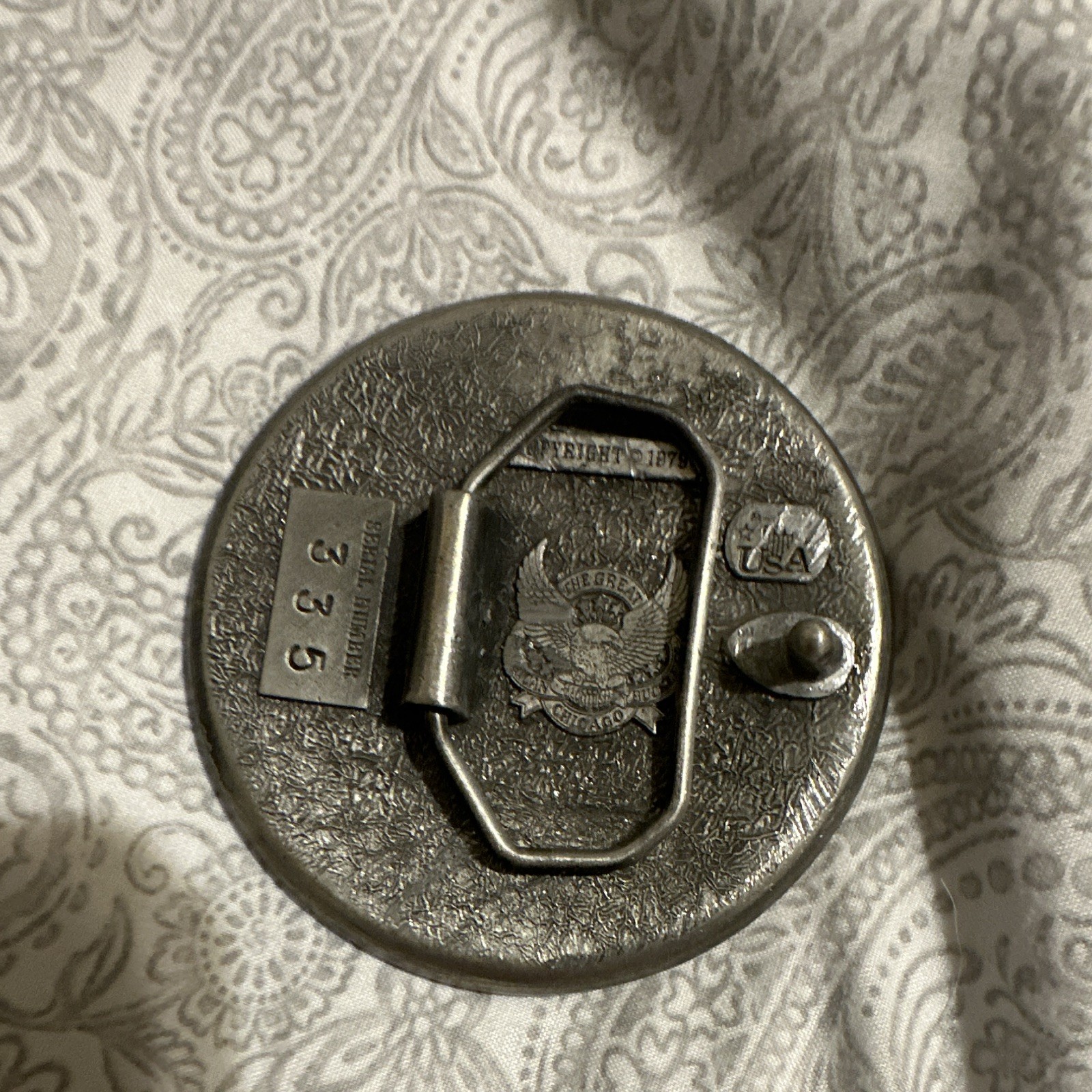Great American Buckle Co. Silver Buffalo Plate Belt Buckle 1.5in MPN 335 Vintage