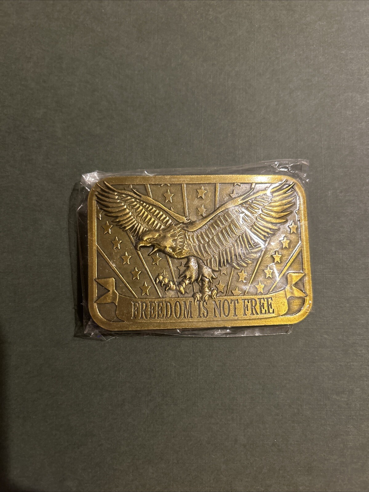 2014 Freedom Is Not Free Eagle Stars Stripes Patriot Belt Buckle