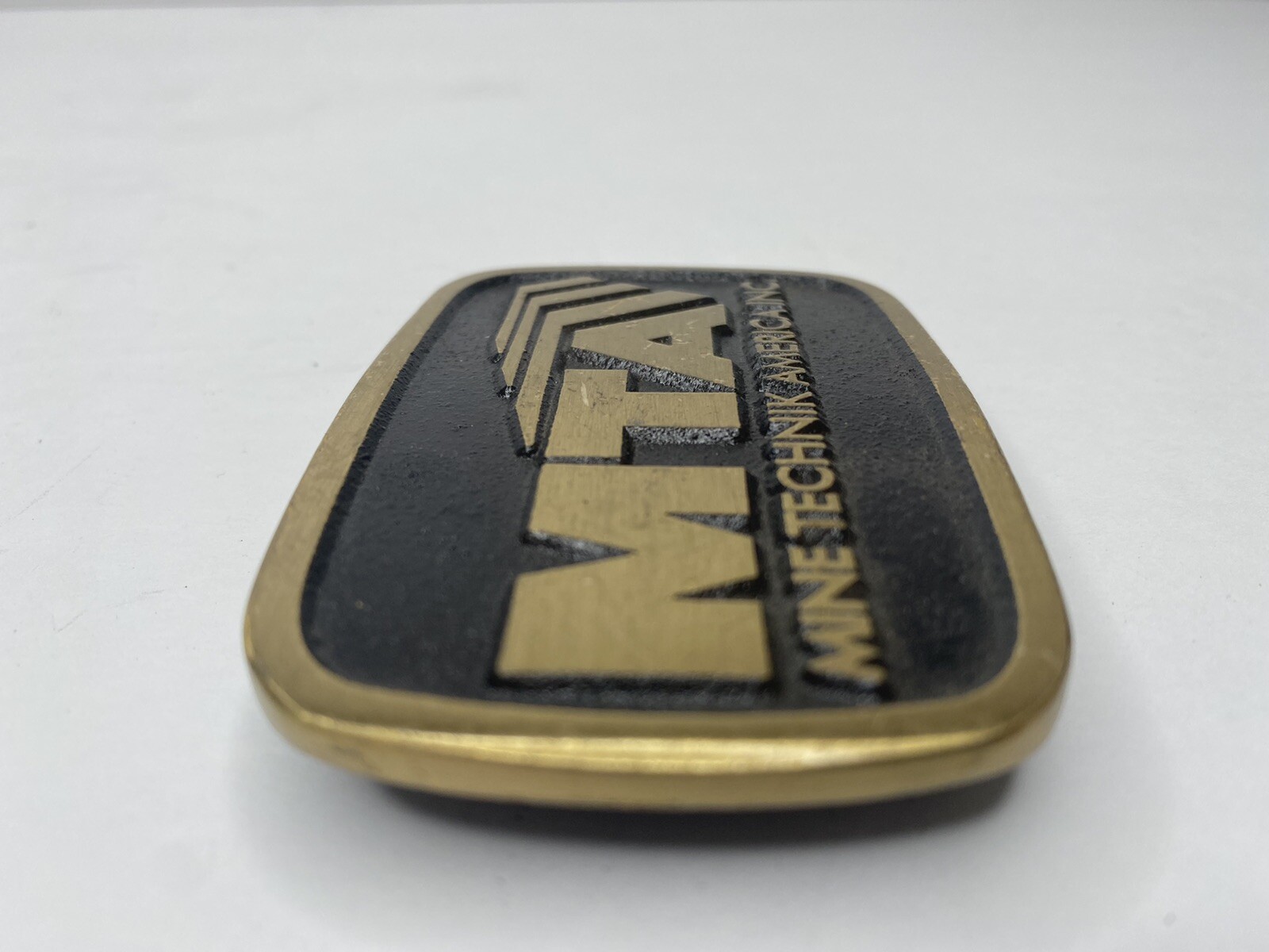 Vintage (MTA) Mine Technik America INC. Brass Belt Buckle. Limited Edition 1998