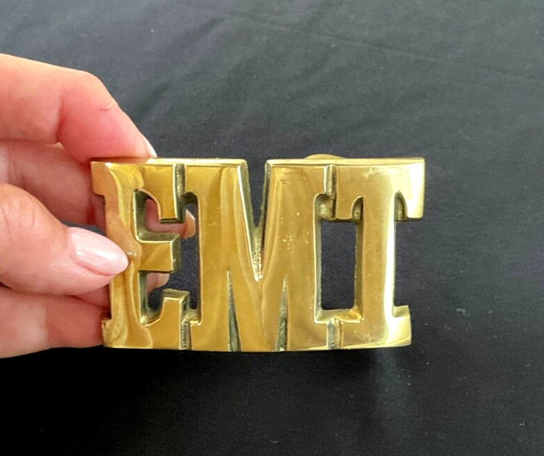 EMT Emergency Medical Technician Aminco Solid Brass Belt Buckle No. 2198 – EXC