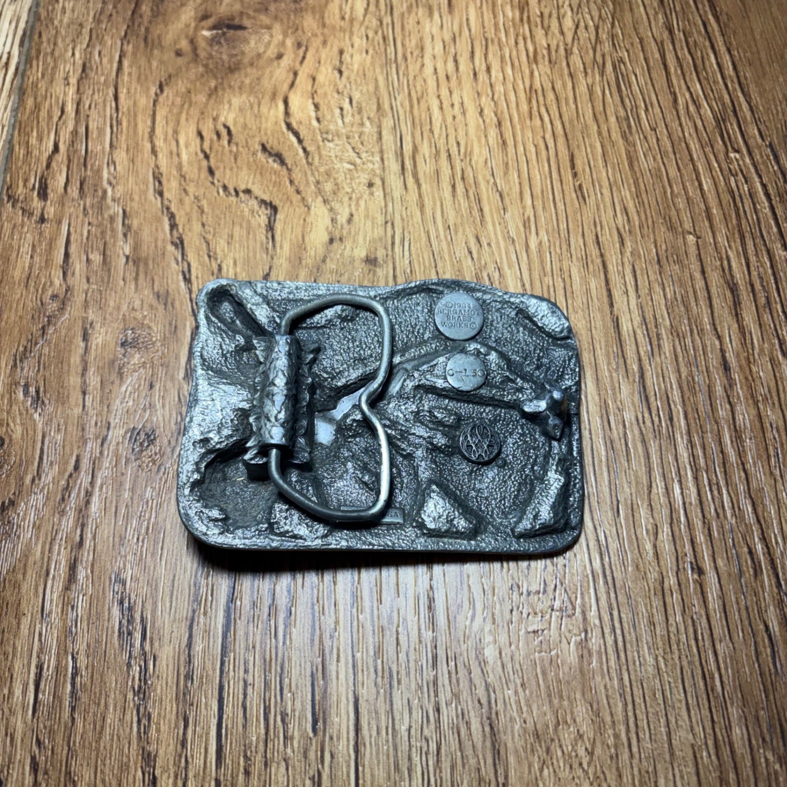 Vintage 1984 Bergamot Brass Works Country Western Music Belt Buckle USA Made
