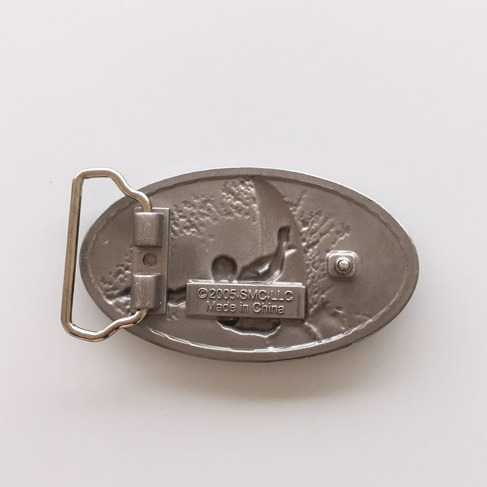 Vintage Enamel Surfing Boy Sport Oval Belt Buckle Gurtelschnalle