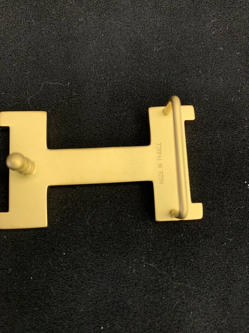 H Logo Belt Buckle 32mm 1.25&Prime; Unisex Gold