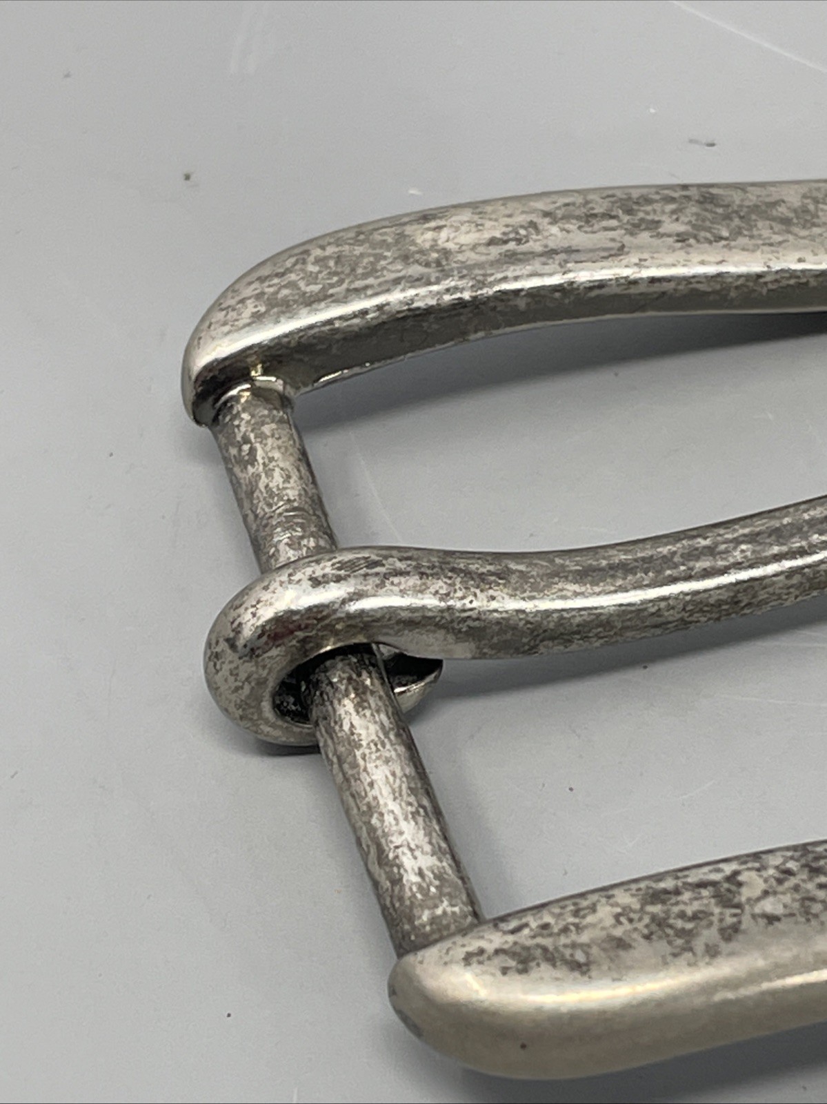 Heavy Duty Vintage Silver Single Prong Roller Leather Belt Buckle For 40MM Strap
