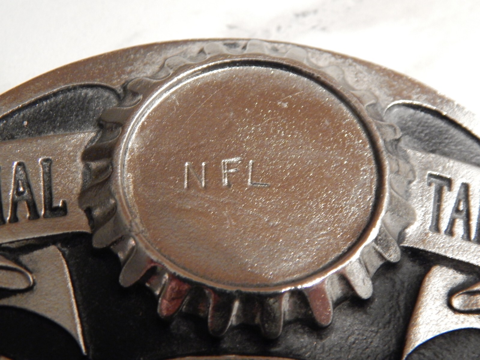 TAILGATER BELT BUCKLE WITH BOTTLE OPENER SISKIYOU PEWTER (Place Your Own Decal)