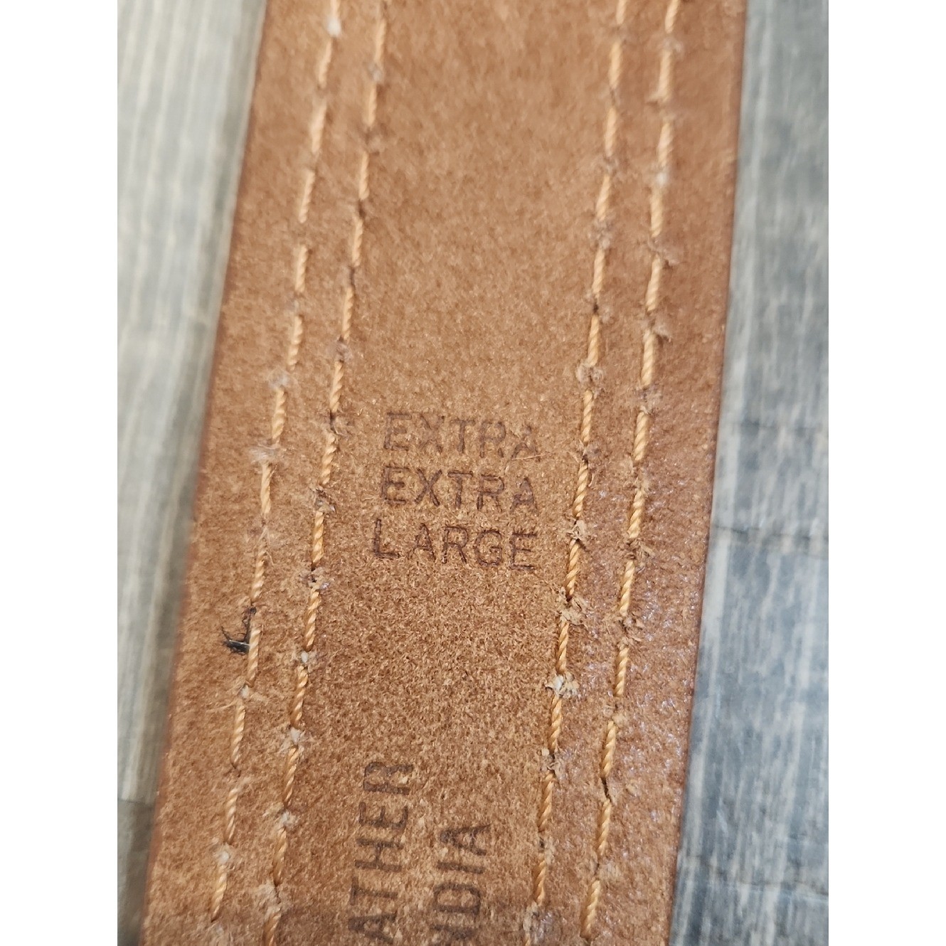 Men&rsquo;s Brown Leather Casual Belt with Silver Buckle Size XXL