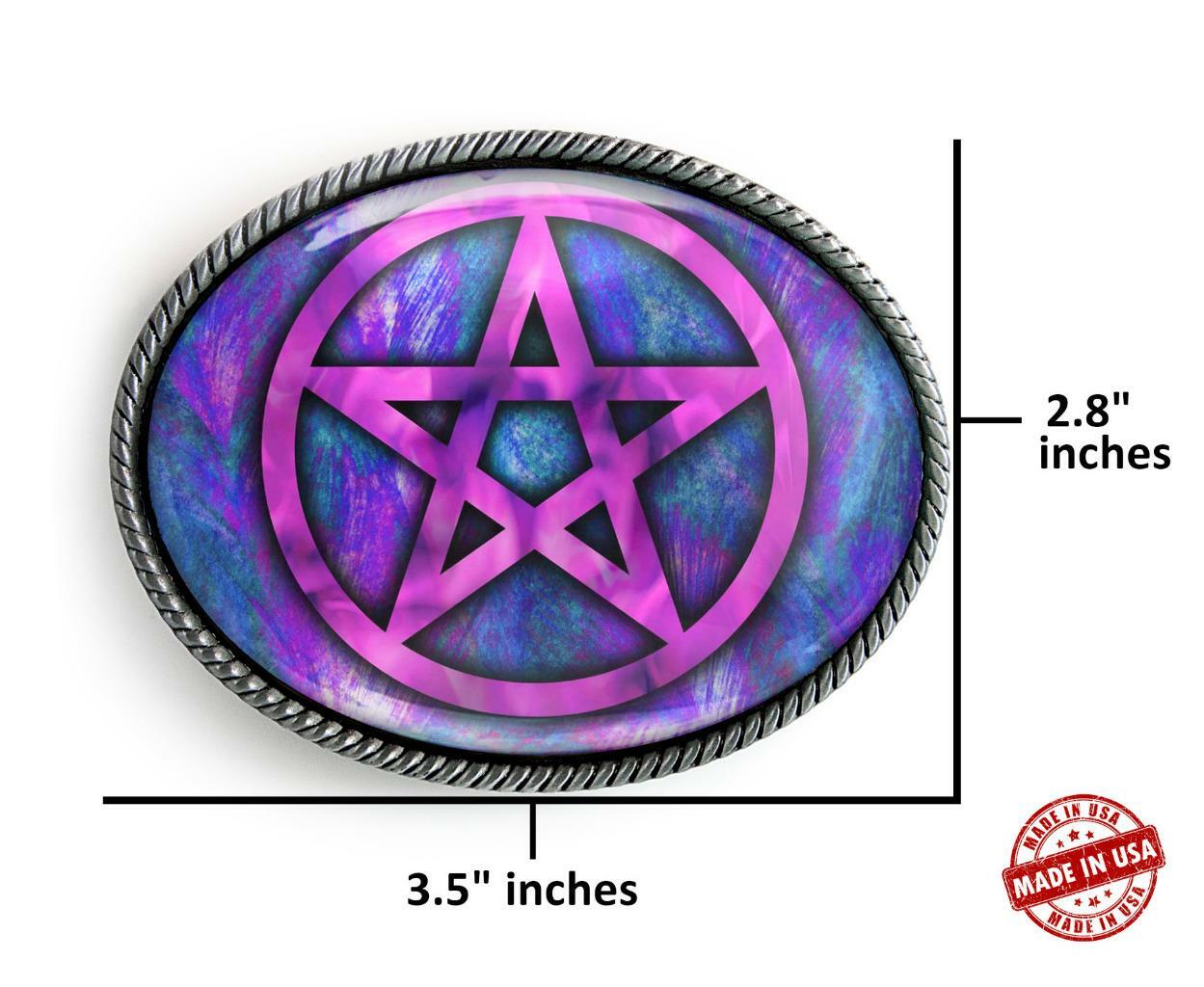 Pretty Pastel Pentagram Pentacle Symbol Handmade Artisan Belt Buckle