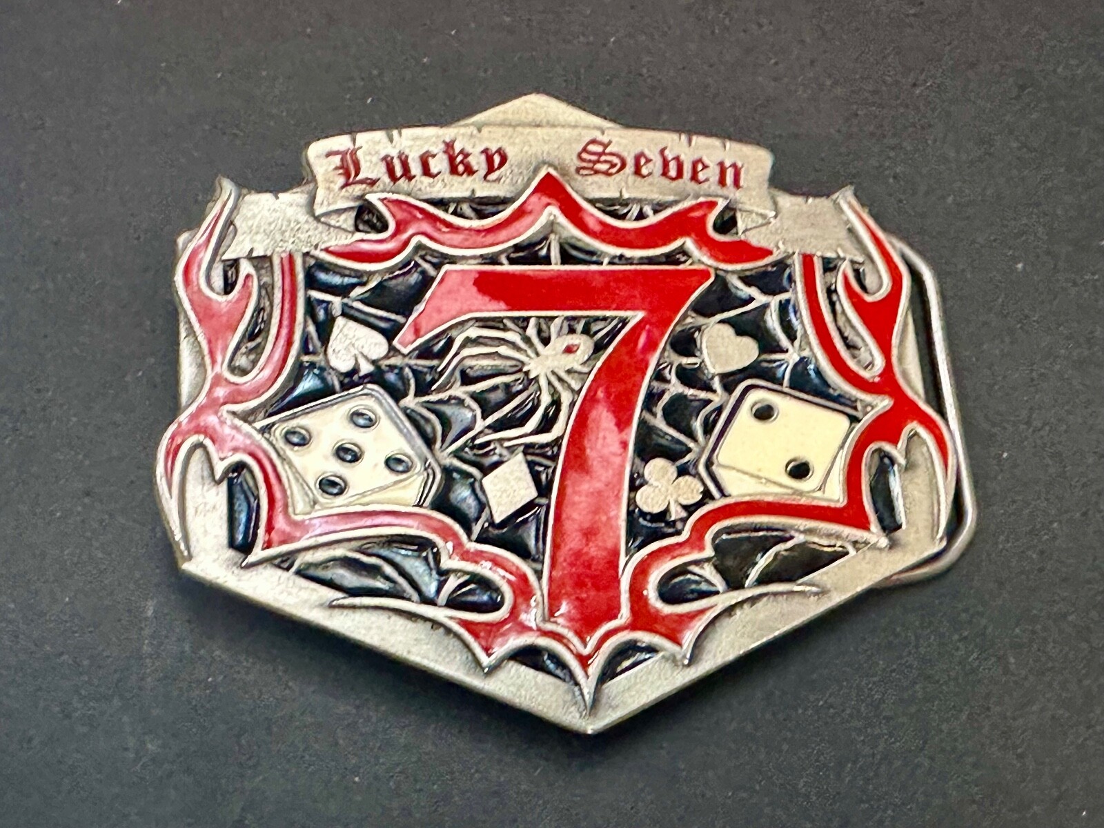 Lucky Seben 7 Seven’s Vegas gambling dice 04 Great American Products belt buckle