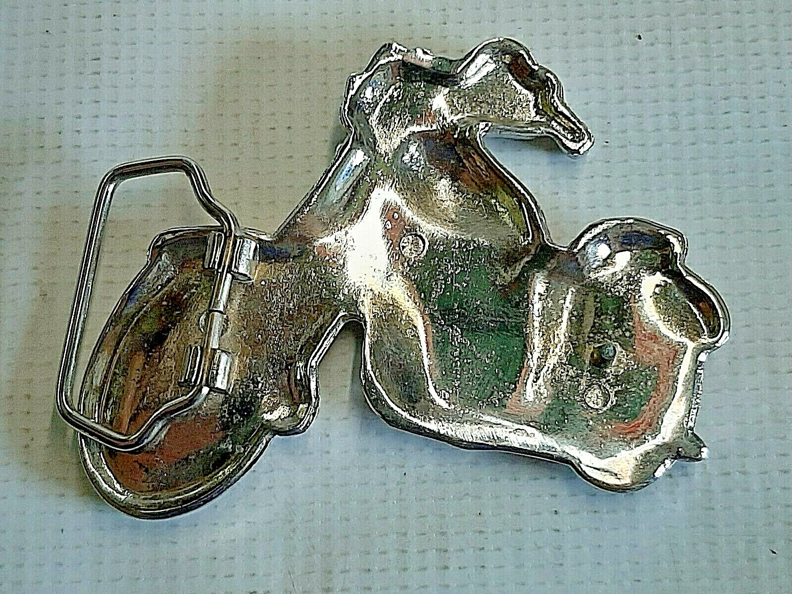 Silver Metal Motorcycle Fashion Bell Buckle NEW w/ Black Lacquer Fits 1½ » Belt